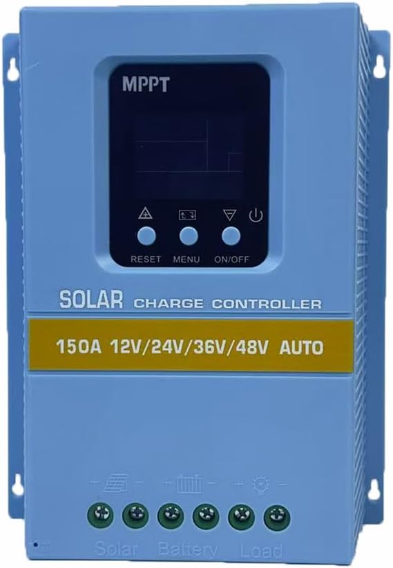 150A MPPT Solar Charge Controller,12V/24V/36V/48V/96V Auto,Max Input 150V LCD Display Regulator Intelligent Regulator Charge Controller