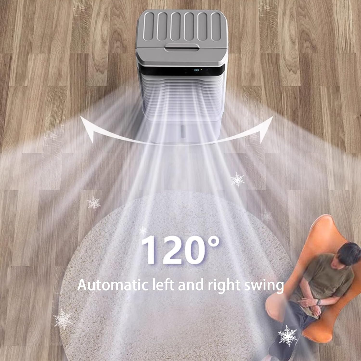 Portable Air Conditioners, Evaporative Air Cooler with Remote and Tank, 3 Wind Speeds Swamp Cooler Fan for Room Office Camping