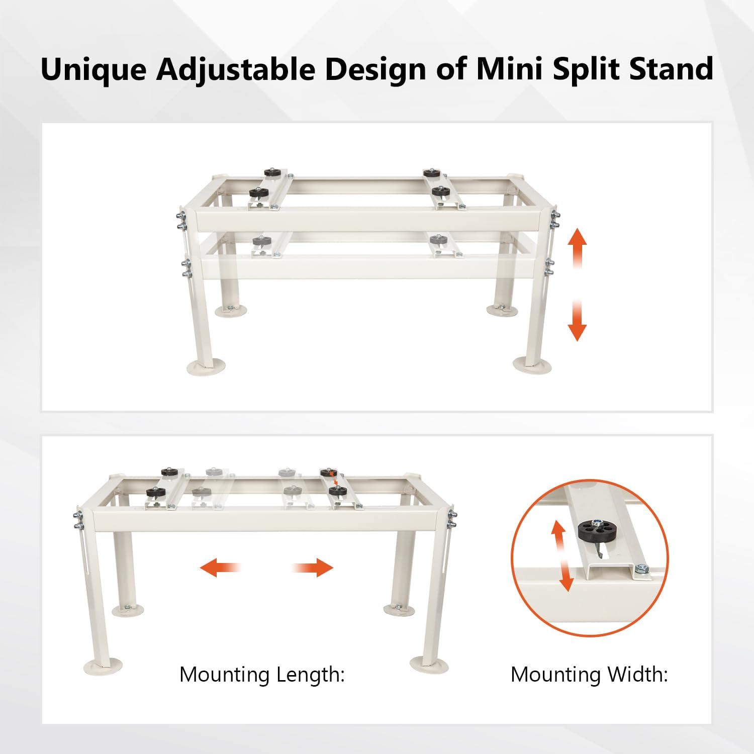 WeCooper Mini Split Ground Stand,Heavy-Duty Condenser Stand for9000-36000BTU,Mini Split AC Bracket for Ductless Air Conditioners Heat Pump System