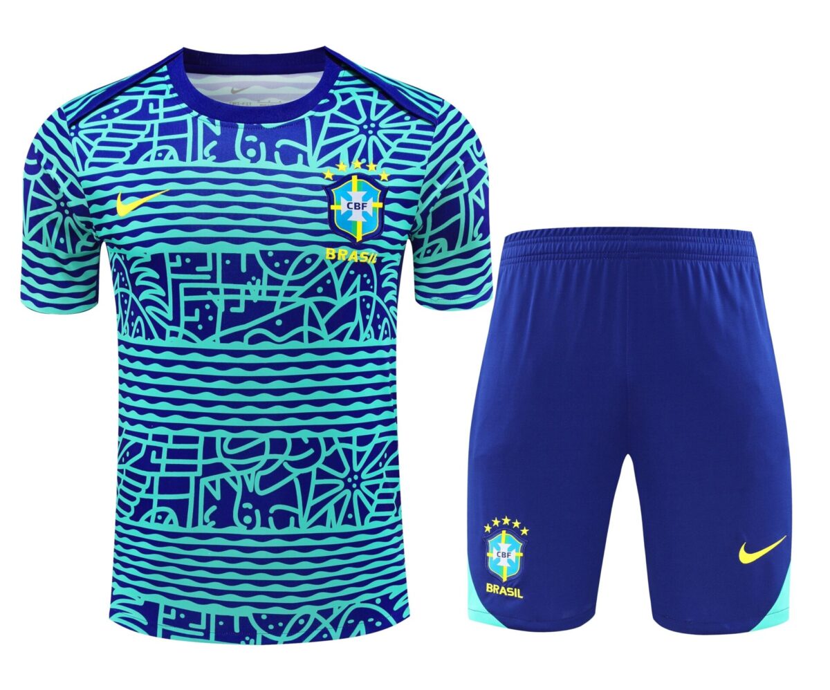 Conjunto de calentamiento Brasil azul dibujo - NewNow