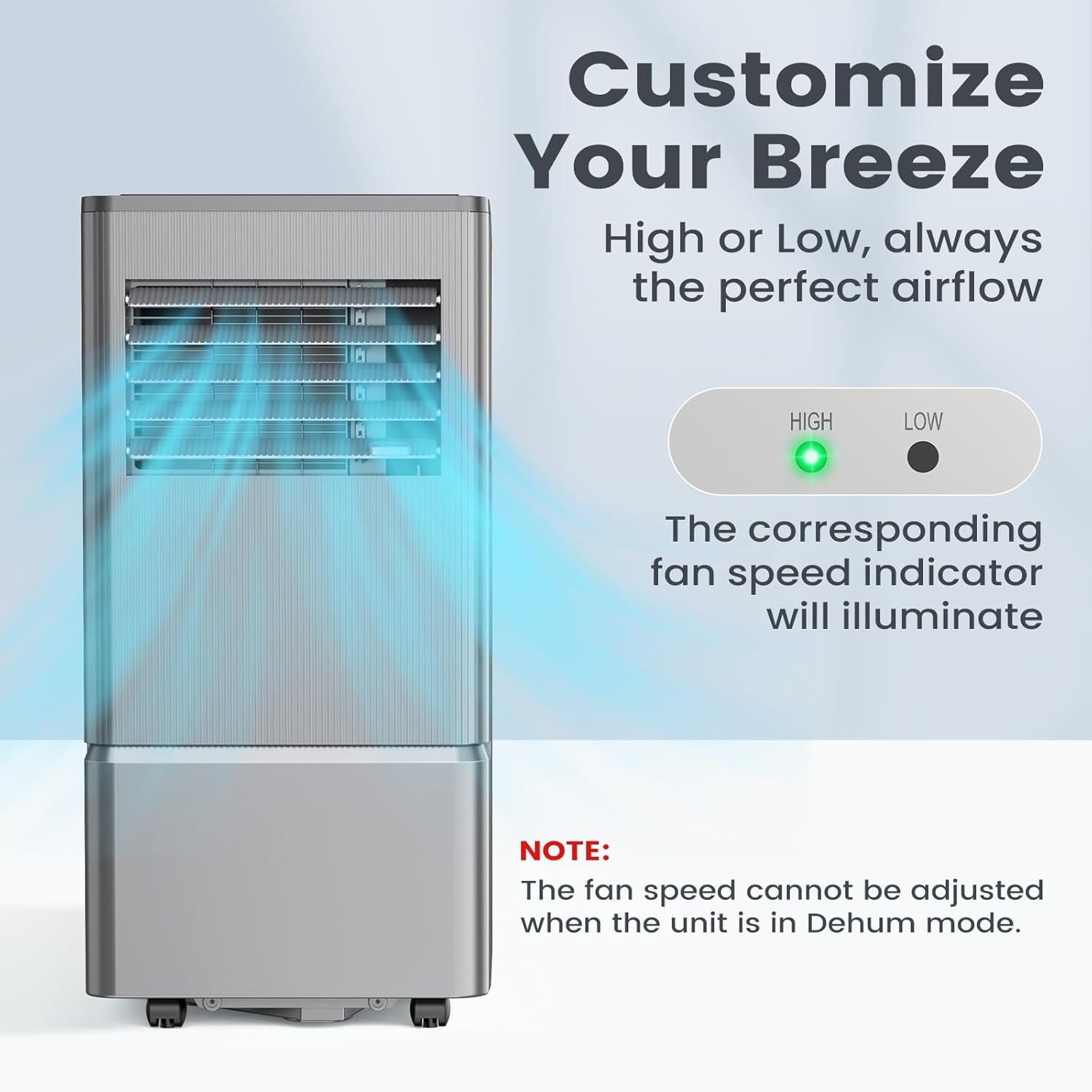 Air Choice Portable Air Conditioner, 10000 BTU Air Conditioner Portable for Room Up to 450 Sq.Ft, 24H Timer, 3-in-1 Quiet AC Unit, Dehumidifier, Fan, Remote, Window Kit Included, Metallic Grey