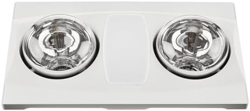 Aero Pure A515A W Quiet Bathroom Fan with Heat and Light, White