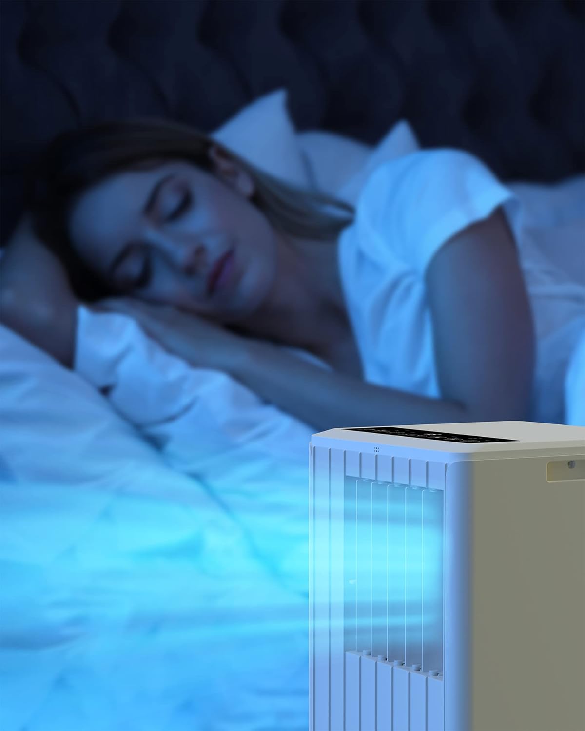 DEXSO Portable Air Conditioner 8,000BTUs, A/C for Rooms up to 350 Sq. Ft, Built-in Dehumidifier, Fan, and Sleep Mode, Includes Remote Control, Reusable Filter, and Window Kits