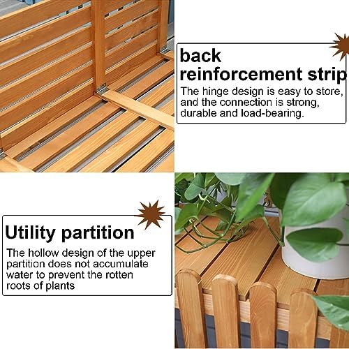 Cover for Outdoor Wooden Air Conditioner Cover - Decorative & Protective Noise Reduction, Shelf Plant Stand & Garden Pear Color