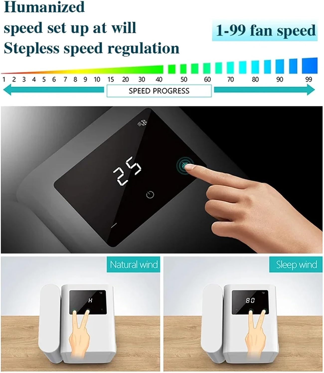 Portable Air Conditioner, Mini Air Conditioner Water Cooling Fan Touch Screen Timing Artic Cooler,Desktop Fan for Home Outdoors