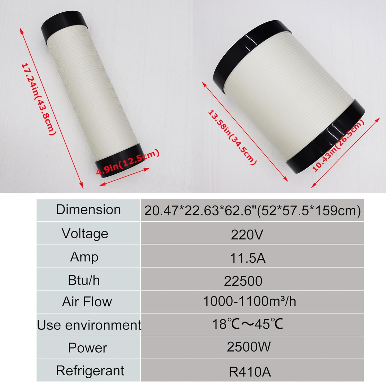 Industrial Air Conditioner Outdoor Indoor Spot Mobile Air Cooler 1000-1100m³/h Commercial Aircon with Three Tubes 220V