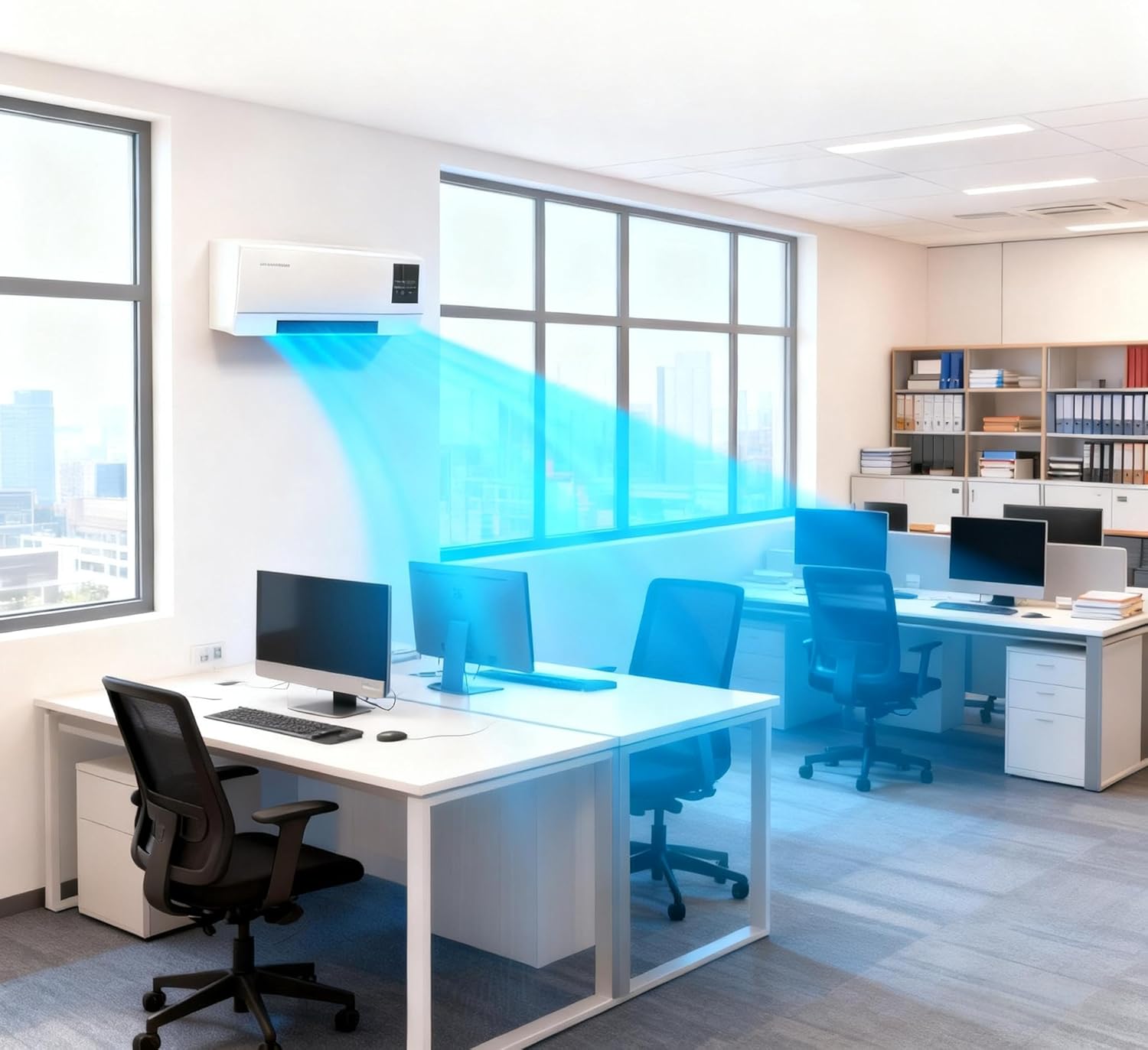 Portable Cold And Hot Air Conditioners 2 In 1 Wall Mounted Mobile Aires Electric Fan Conditioner For Bedroom Mini AC/Heating System,Timer, Ductless, With Remote for Office, Camping Tent, RV, Bedroom