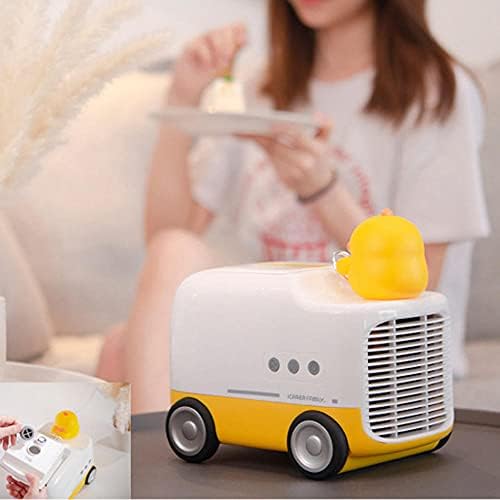 Cartoons USB Portable Air Conditioner Fan Evaporative Cooler Fan,with Night Light Space Cooler Fan Quiet Desk Fan-pink