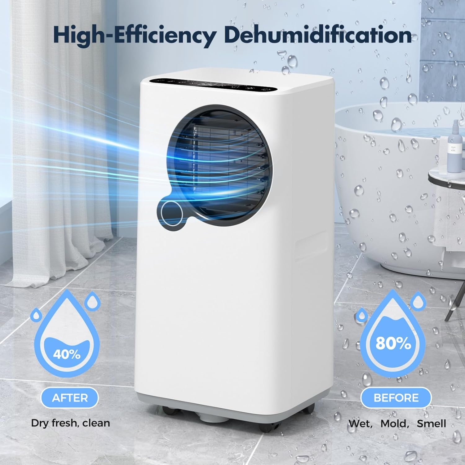 Portable Air Conditioners, 16000 BTU Smart Room Air Conditioner with Cooling/Dehumidifier/Fan, auto Oscillation, 24-Hour Timed Remote Control