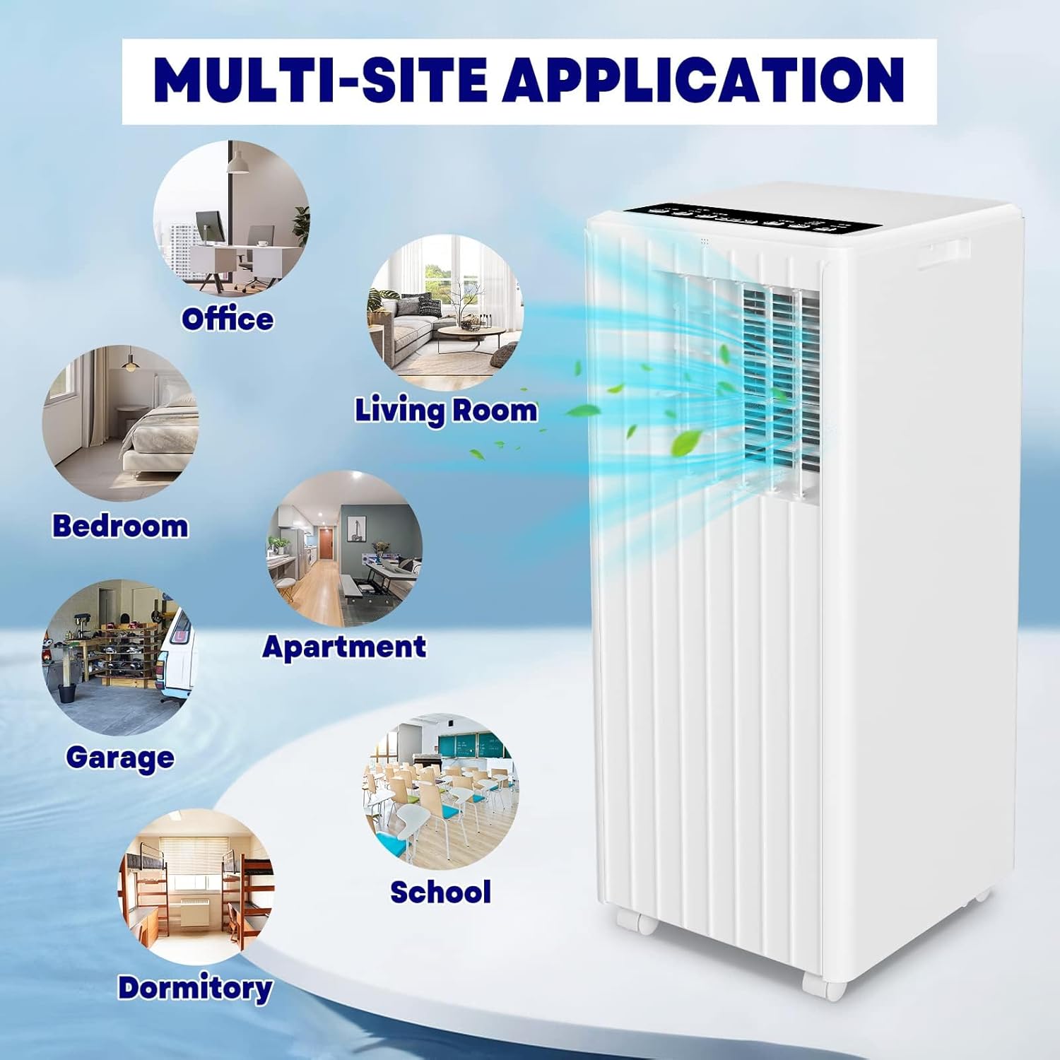 Air Conditioner Portable,8000 BTUs Portable Air Conditioners for Room up to 350 Sq. Ft., 3-in-1 Air Conditioner with Digital Display, Window Installation Kit, 24H Timer, Sleep Mode