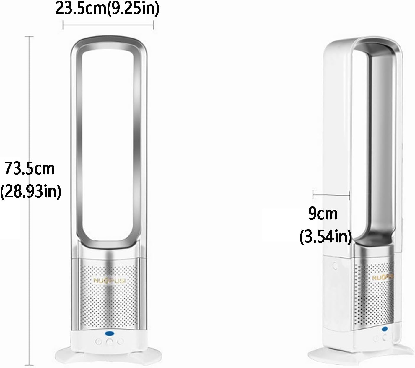 Bladeless Fan Tower Fan with Remote, Oscillating Pedestal Fan, air Circulation Fan，Can be timed, Household Silent Cooling Fan,Matches Perfectly with a Variety of Home décor Styles(Gold)