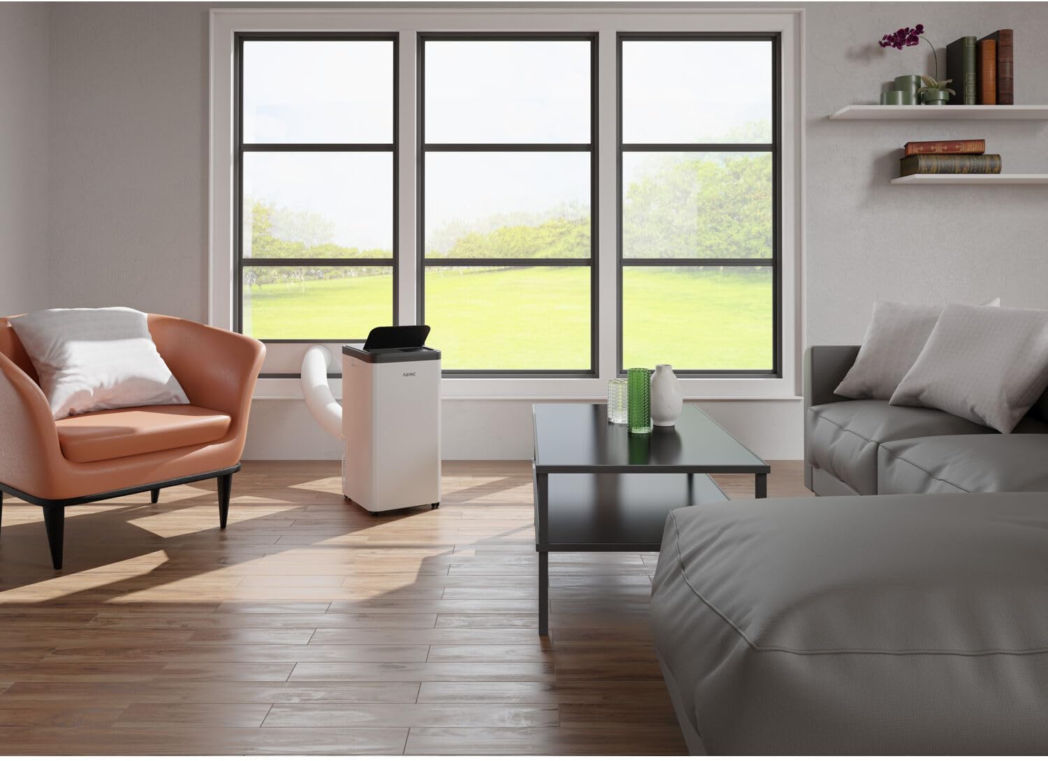 Aeric 10,000 BTU Portable Air Conditioner with Dehumidifier for Living Room and Apartment, 115V, Portable Air Conditioners for Large Rooms up to 700 Sq.Ft. with Remote Control in White