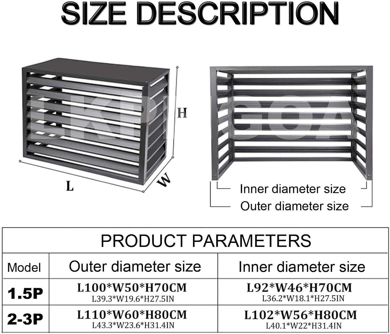 Aluminum Air Conditioner Cover, Air Conditioner Fence for Outside, Anti Theft, Noise Reduction, Wide Application, Outdoor All Weather(Brown,110cm)