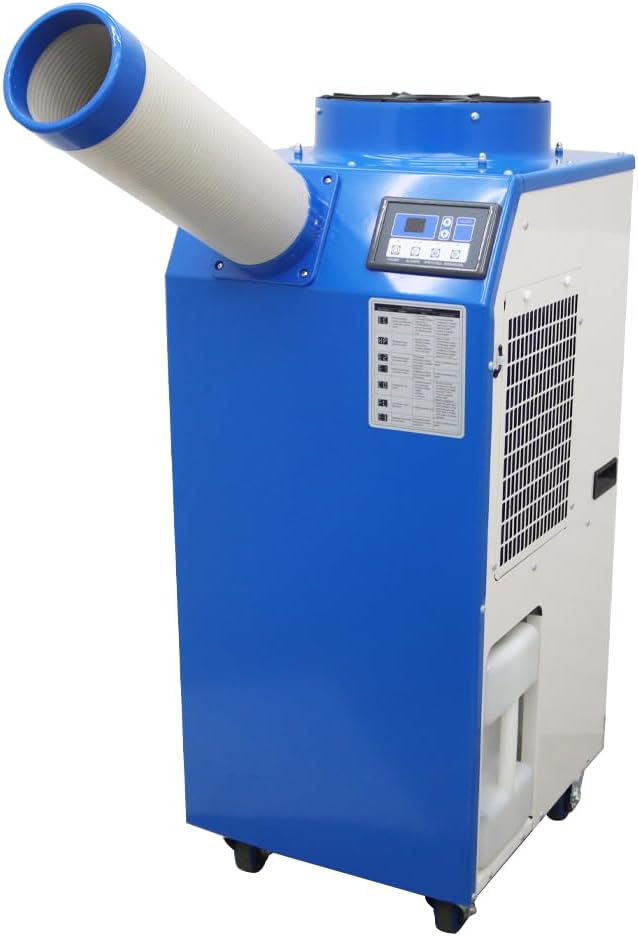 Industrial Portable Air Conditioner with Wheels 14L Large Tank Commercial Spot Cooler Adjustable Air Outlet Ideal for Hospitals Workshops Outdoor Events 110V 1.4KW