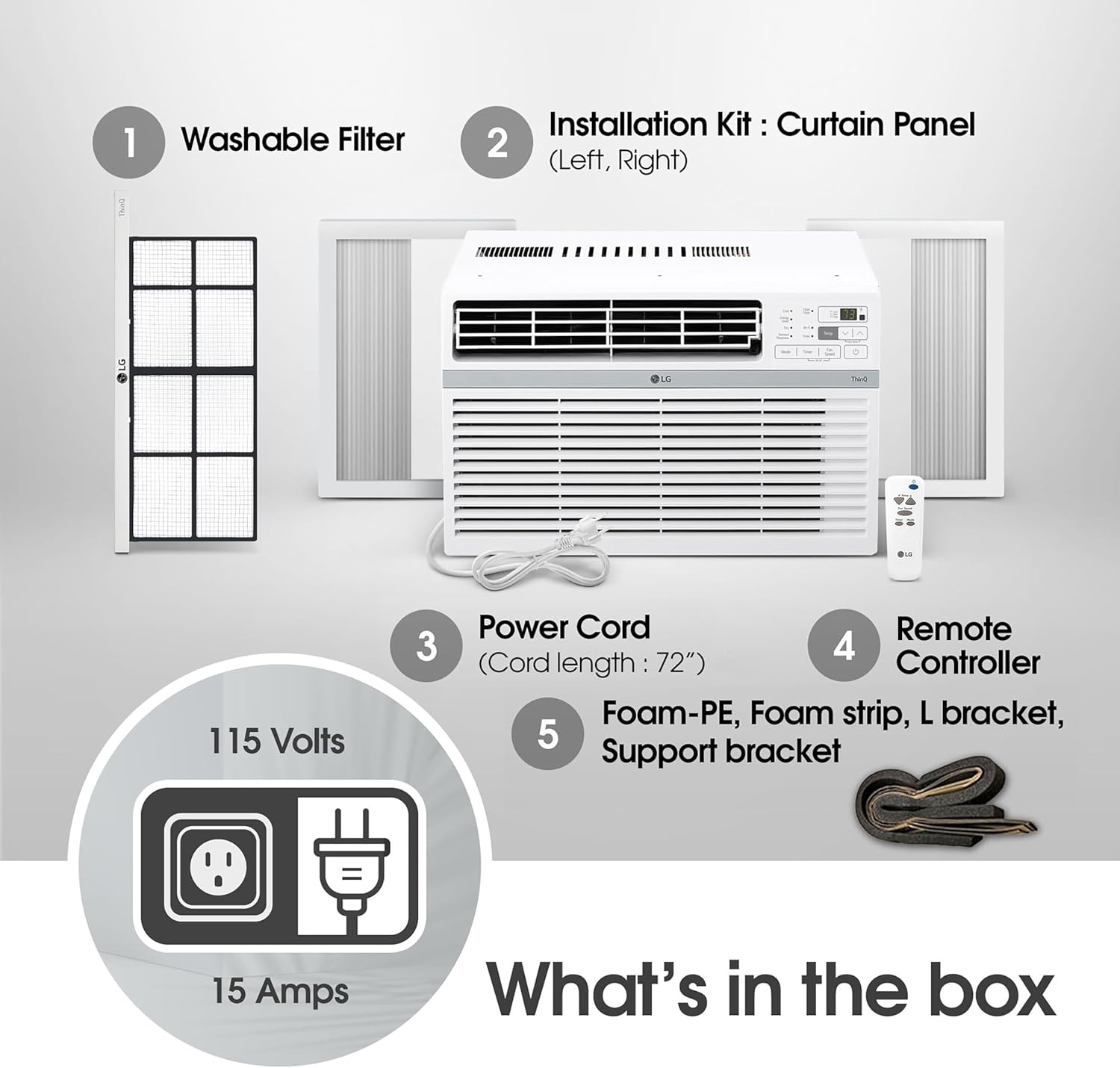 LG 10000 BTU Window Air Conditioners [2023 New] Remote Control WiFi App Ultra-Quiet Washable Filter Cools 450Sq.Ft for Medium & Large Room AC Unit air conditioner Easy Install White LW1017ERSM1