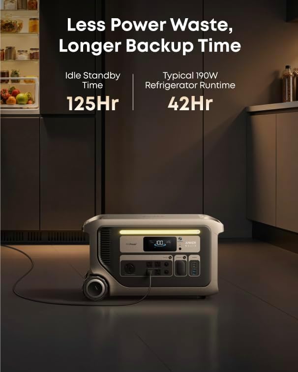 Anker SOLIX F3000 Portable Power Station with Protective Cover, 3,072Wh, 120/240V Output, 6,000W Recharging, Expandable to 24kWh, Works with Generator & Solar Panel, for Camping, RVs, and Emergencies