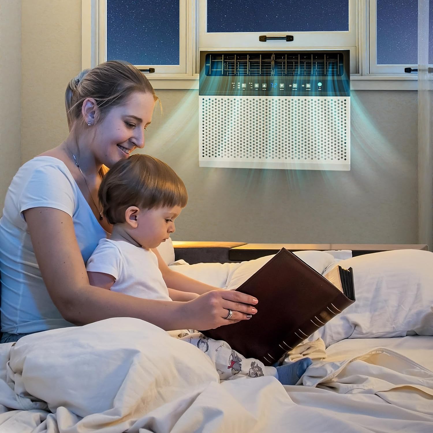 Antarctic Star 12,000 BTU U-Shaped Window Air Conditioner Cools up to 550 Sq.Ft, 6 Modes in 1, 24H Timer, Window AC Units, Easy to Install, Low Noise, Remote Control, for Bedroom, Office, Dorm, White