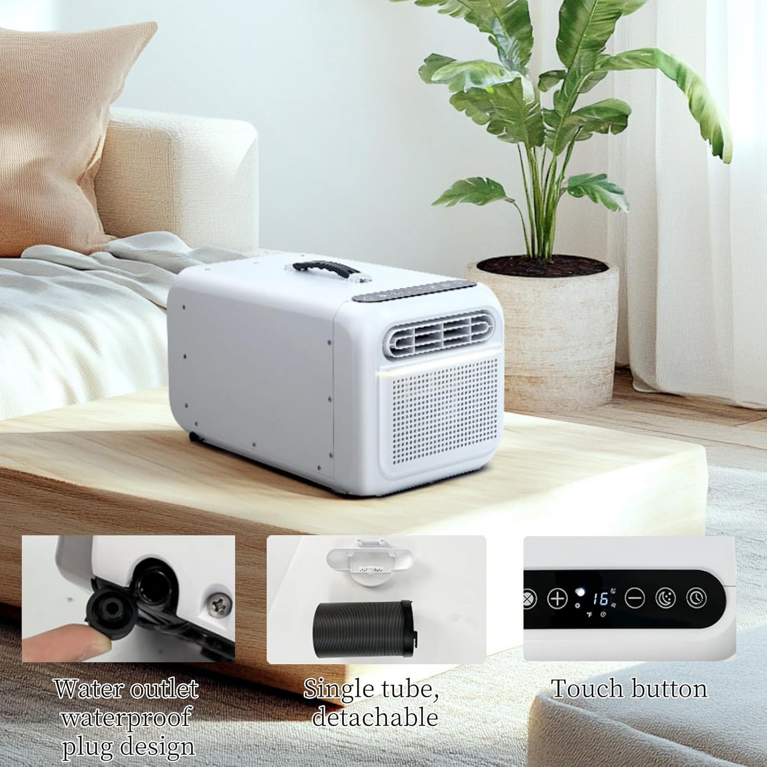 Portable Air Conditioners for Room & Outdoor, with Remote,Low Noise 38dB,Handle Design, Perfect for Tent, Garage White