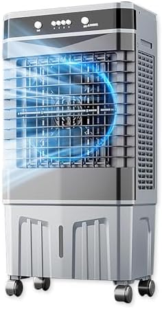 Swamp Cooler Air Conditioner, Evaporative Air Cooler with 4 Ice Box, 120°Oscillation, Portable Cooling Fan with 3 Speeds for Bedroom Home Office(48x35x100cm/19x14x39inch)