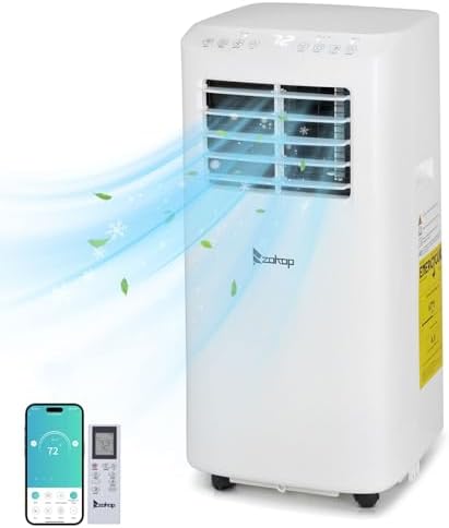 Winado Portable Air Conditioners 9000 BTU for Room Up to 300 Sq.Ft, 3-in-1 WiFi Portable AC Units with Remote Control/24Hrs Timer/Smart Memory, Air Cooler for Garage/Office/Bedroom