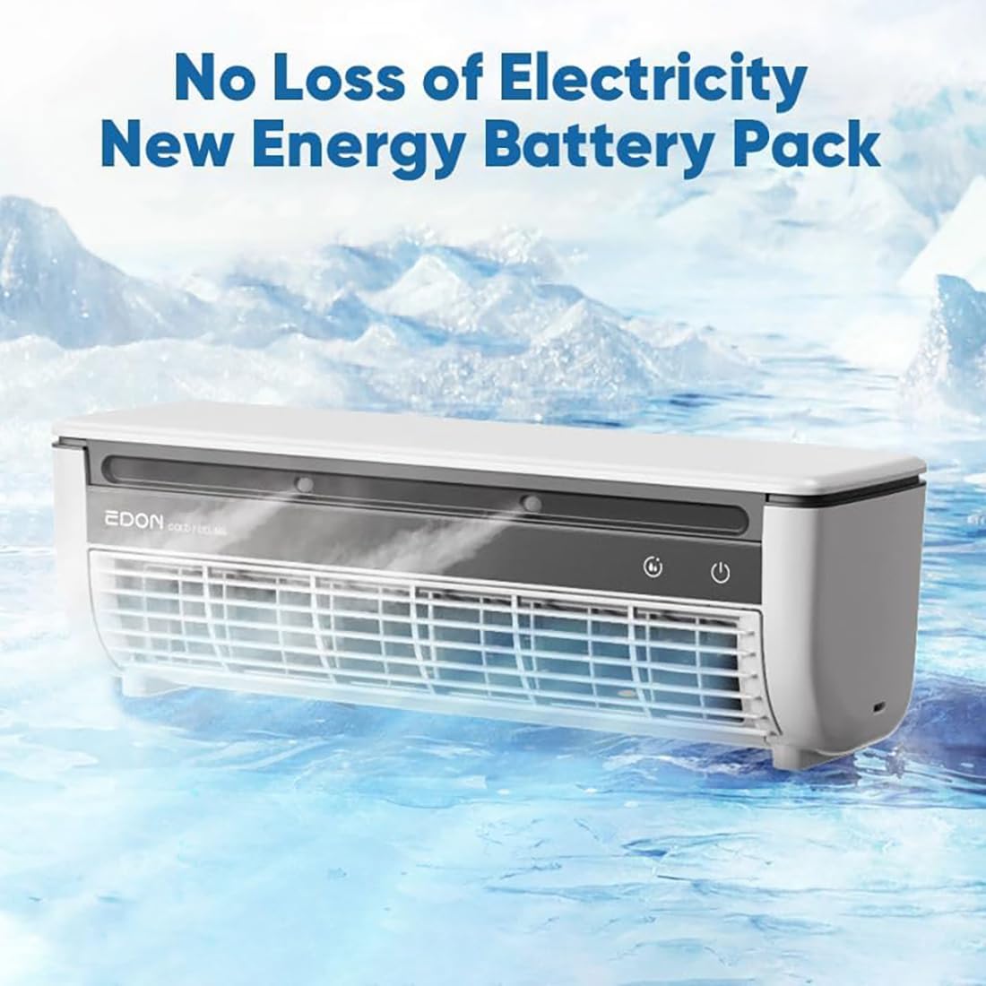 Portable Wireless Wall Mounted Air Conditioner|Upgraded 3 Wind Modes for Fast Cooling|20W 6000mAh AC with Remote Control|10 dB Quiet for Home,Bedroom,Kitchen (White)