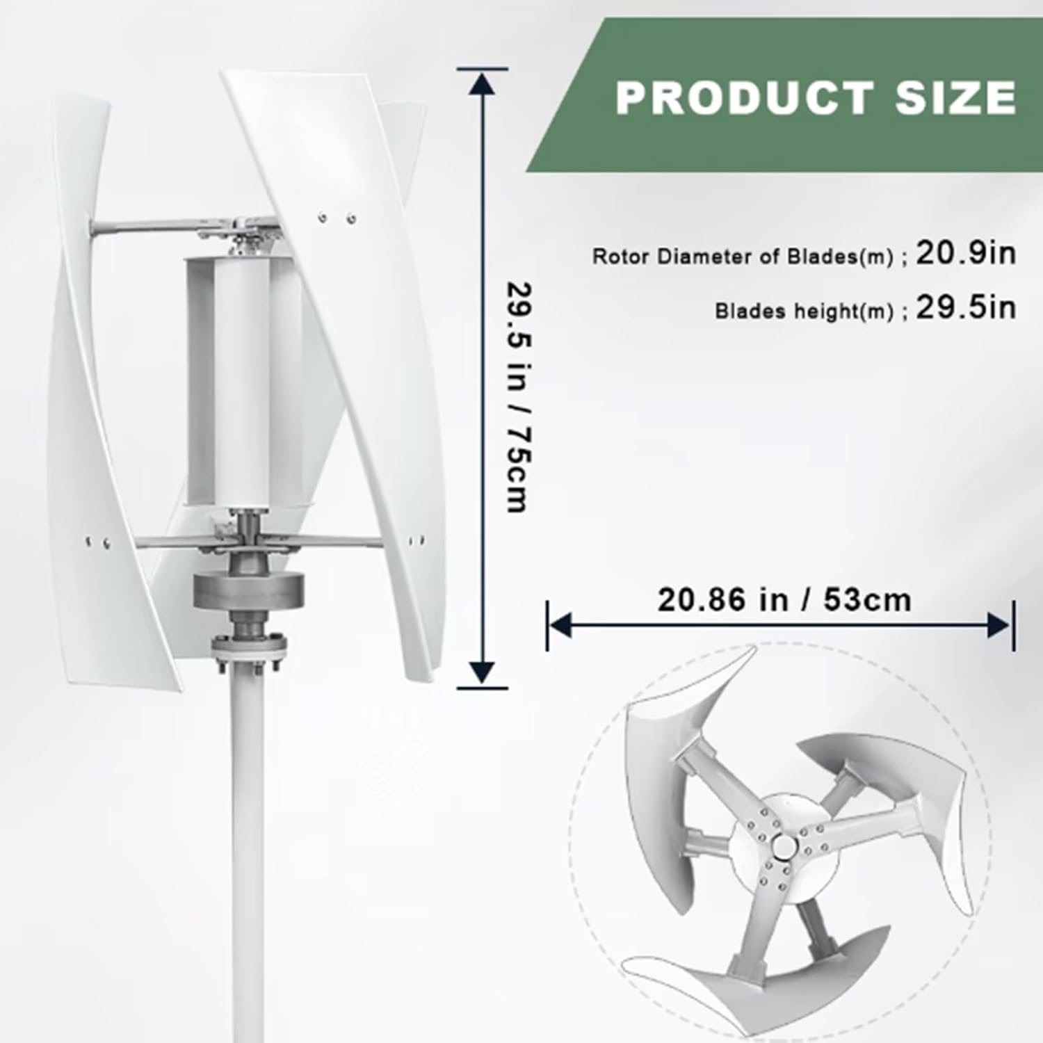 12v,12000W Low Noise Vertical 3 Blades Wind Turbine Generator,12V 24V 48V 220V for Residential, Farm, and Outdoor Wind Power Generator Kit with MPPT Controller
