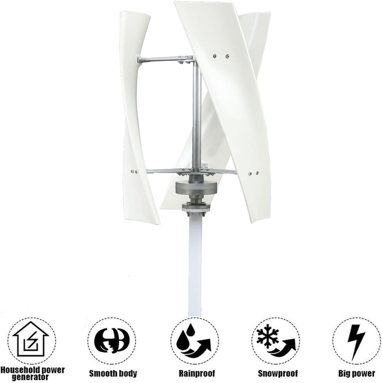 1000W Noiseless Permanent Magnet Wind Turbine Generator Kit - 12V/24V/48V Low Wind Speed Start, 3 Blades with Charger Controller for Eco-Friendly Energy Solutions