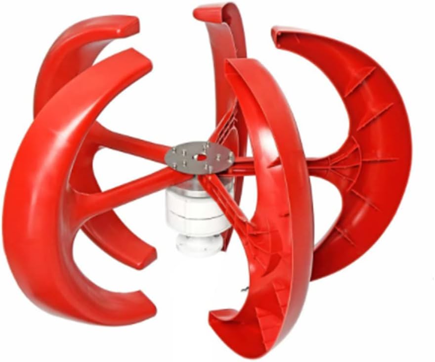 Red 9000W 5 Blades Vertical Axi Wind Turbines Generator Lantern 12V 24V Motor Kit Electromagnetic for Home Streetlight Use