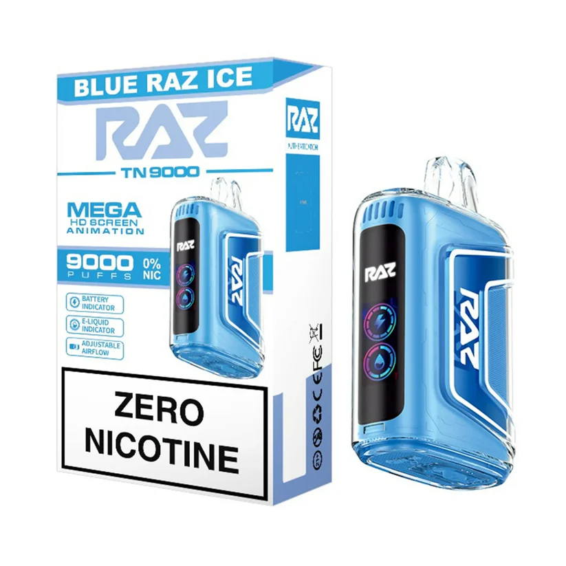 RAZ Zero nicotine vape TN9000 Blue Raz Ice