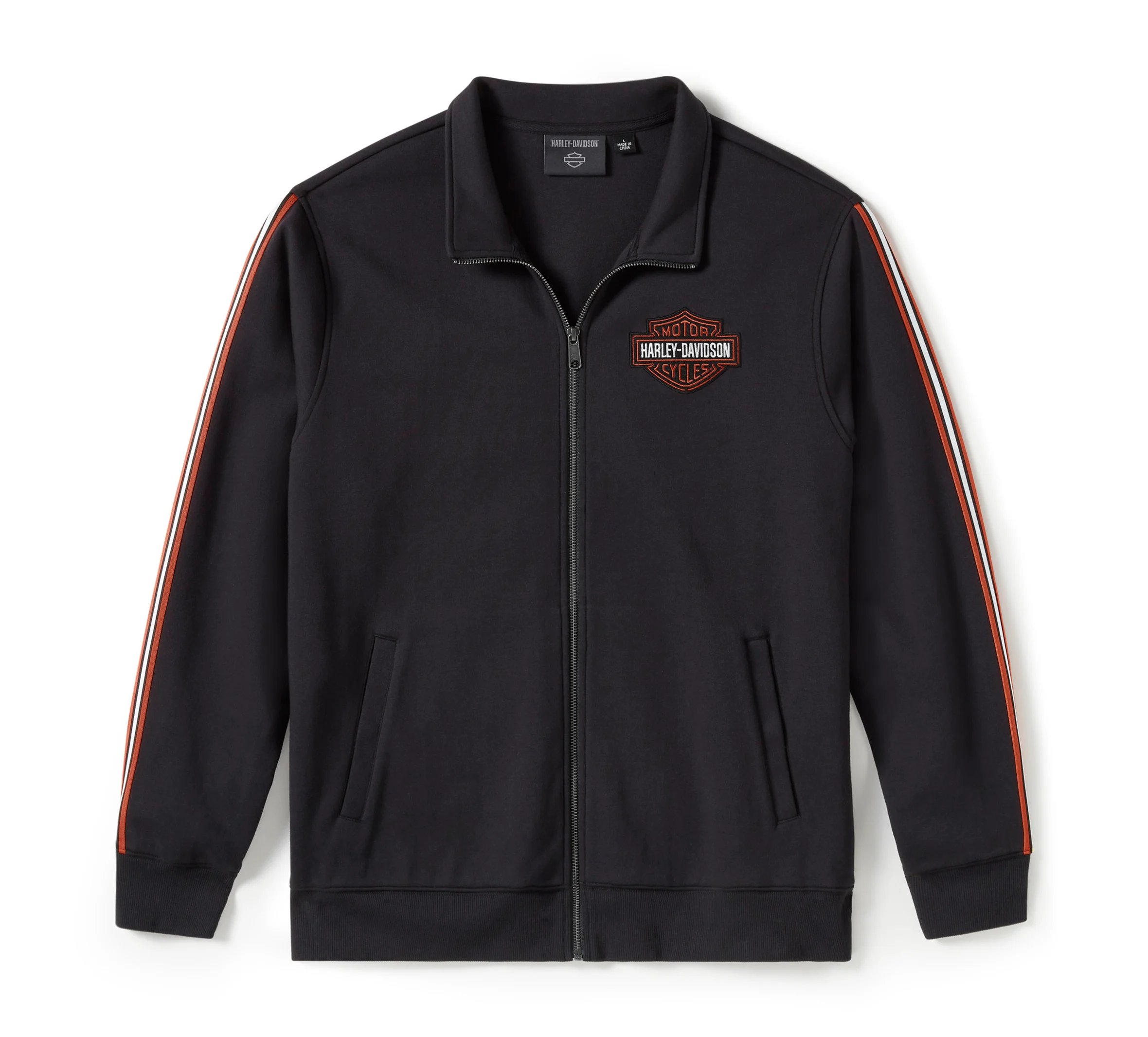Men's Essential Fleece Zip Front Track Jacket - Harley Black