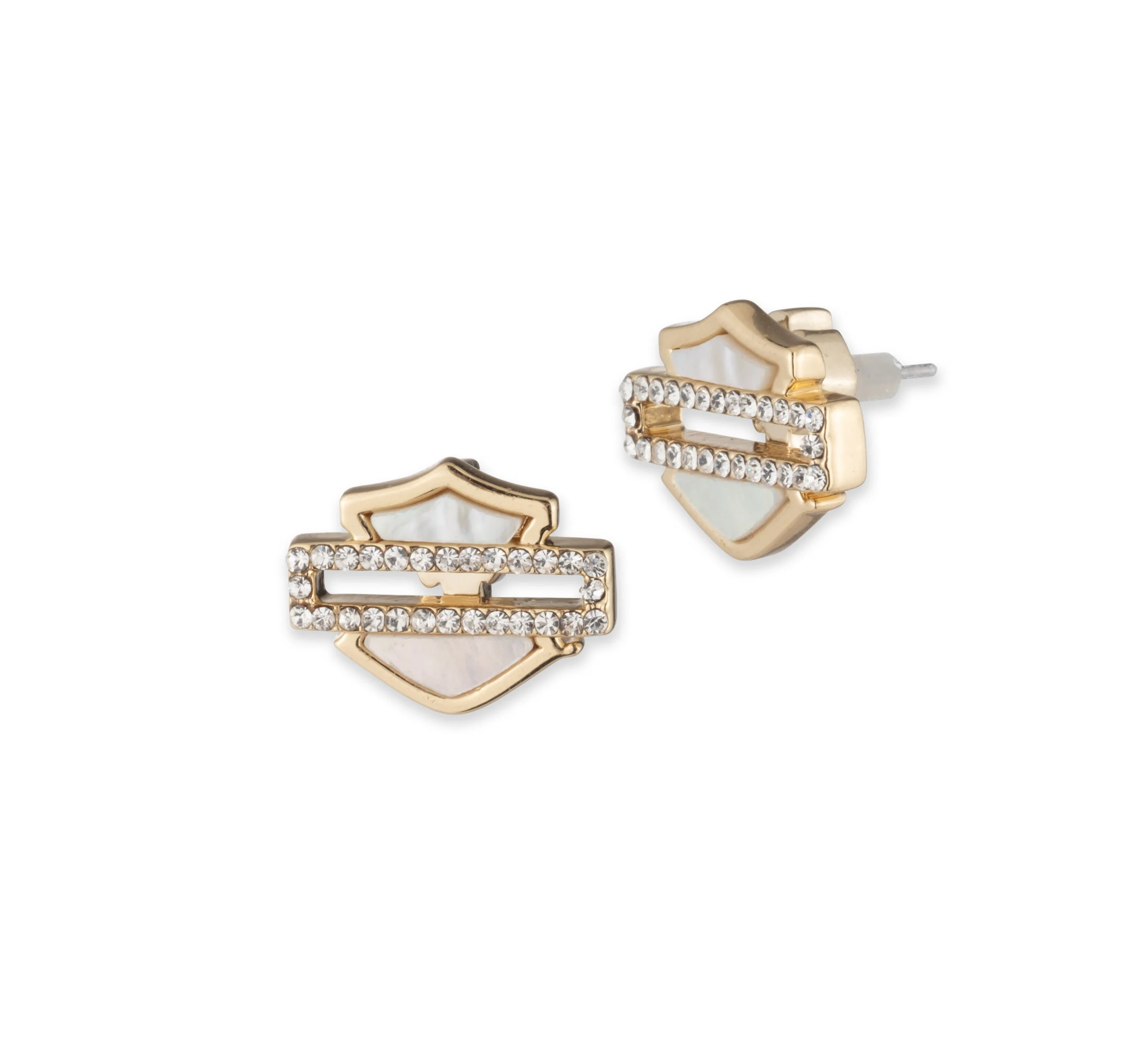 Women's Mother of Pearl Bar & Shield Stud Earrings