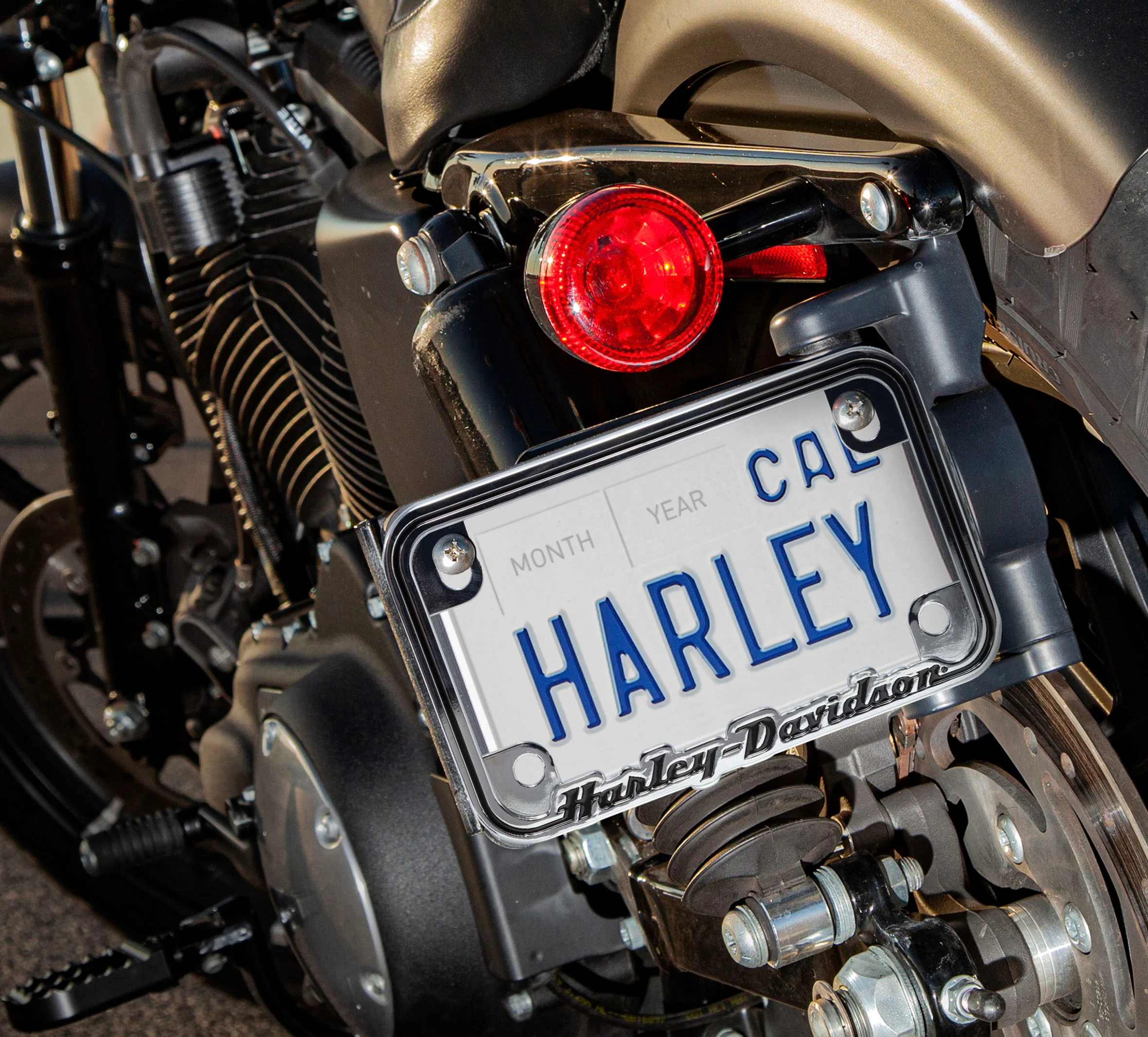 Script Chrome Motorcycle License Frame