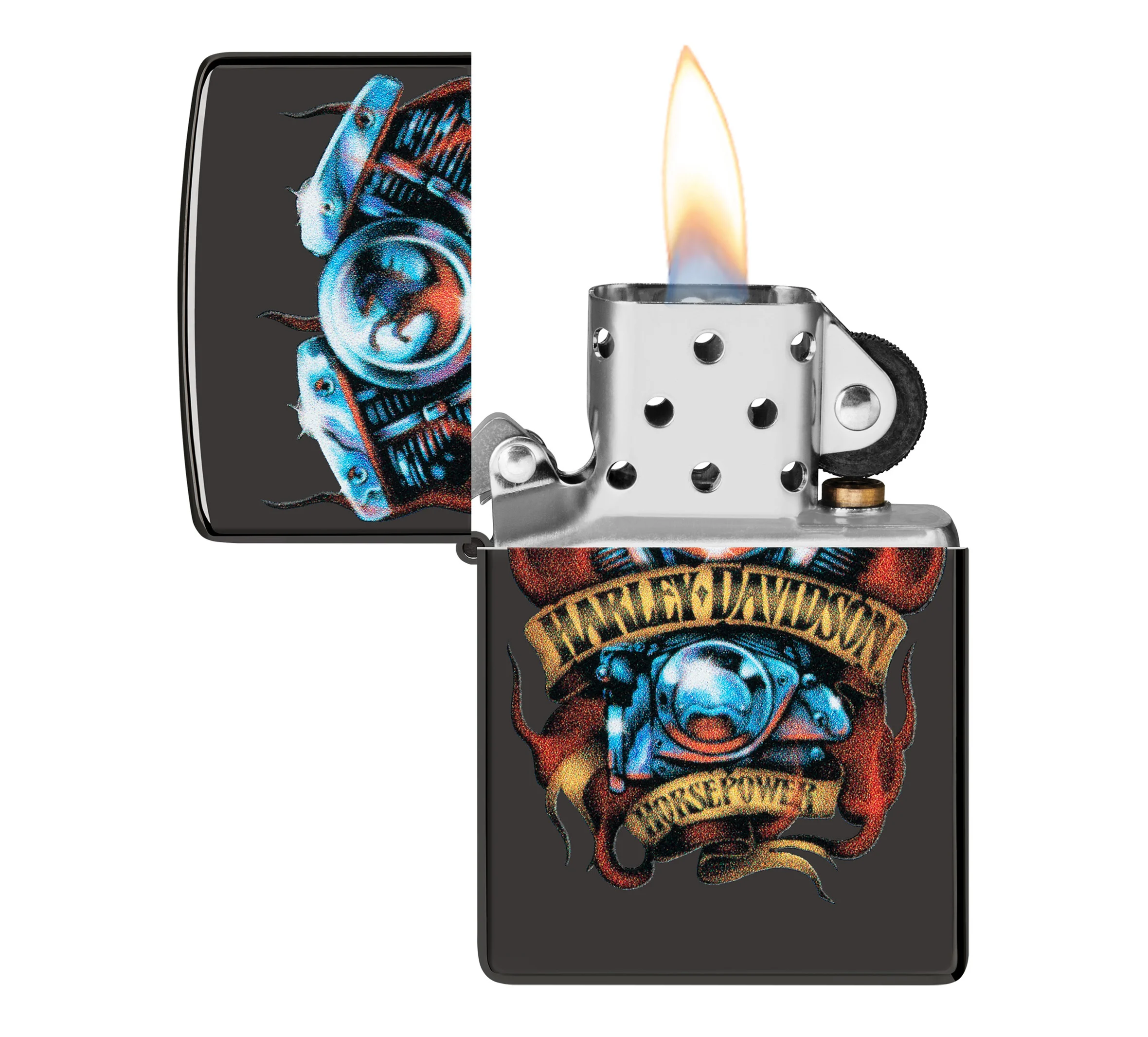Harley-Davidson Color Image High Polish Black Windproof Lighter