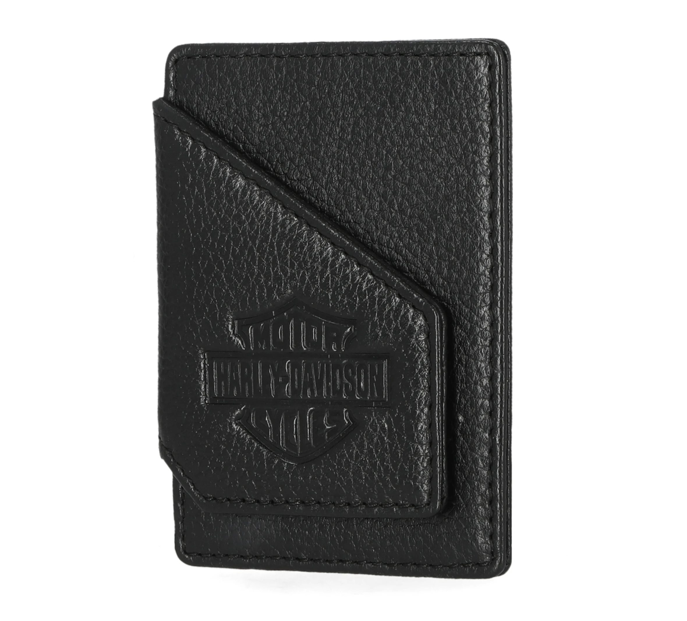 Mens Bar & Shield Core Pebble Card Case Wallet