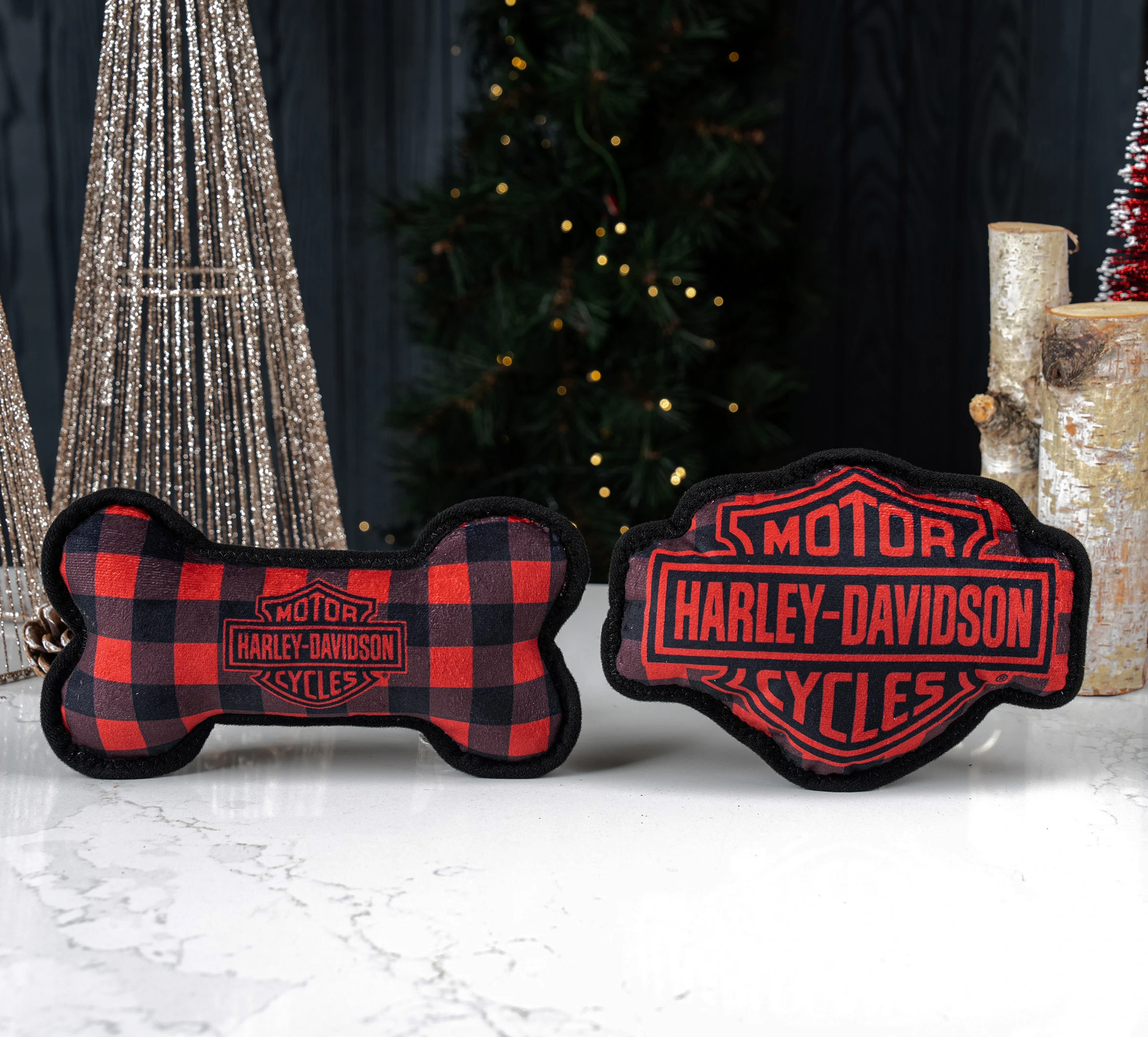Holiday Plaid Pet Toy Set
