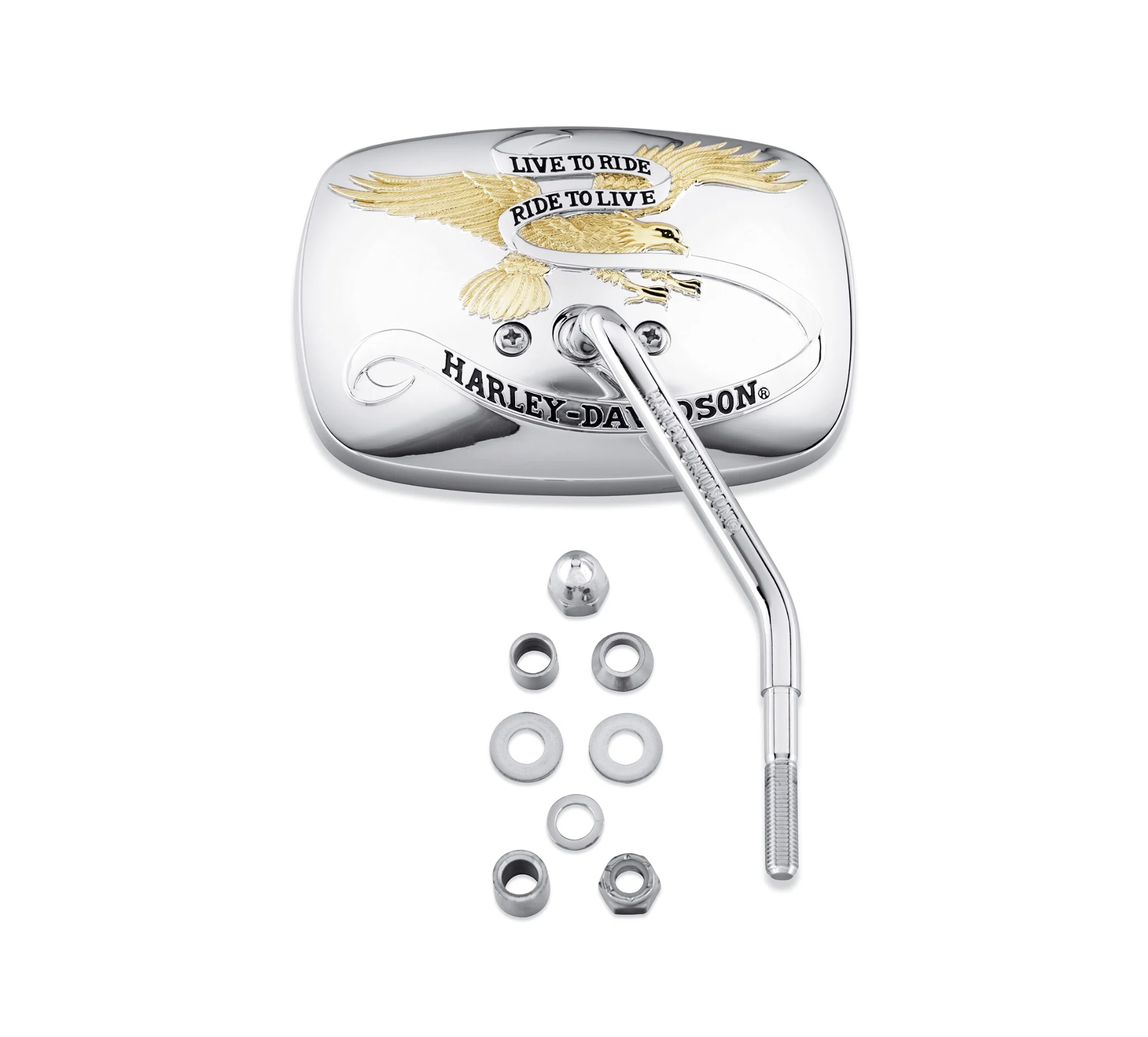 Live To Ride One-Piece Short Stem Mirror - Right Side