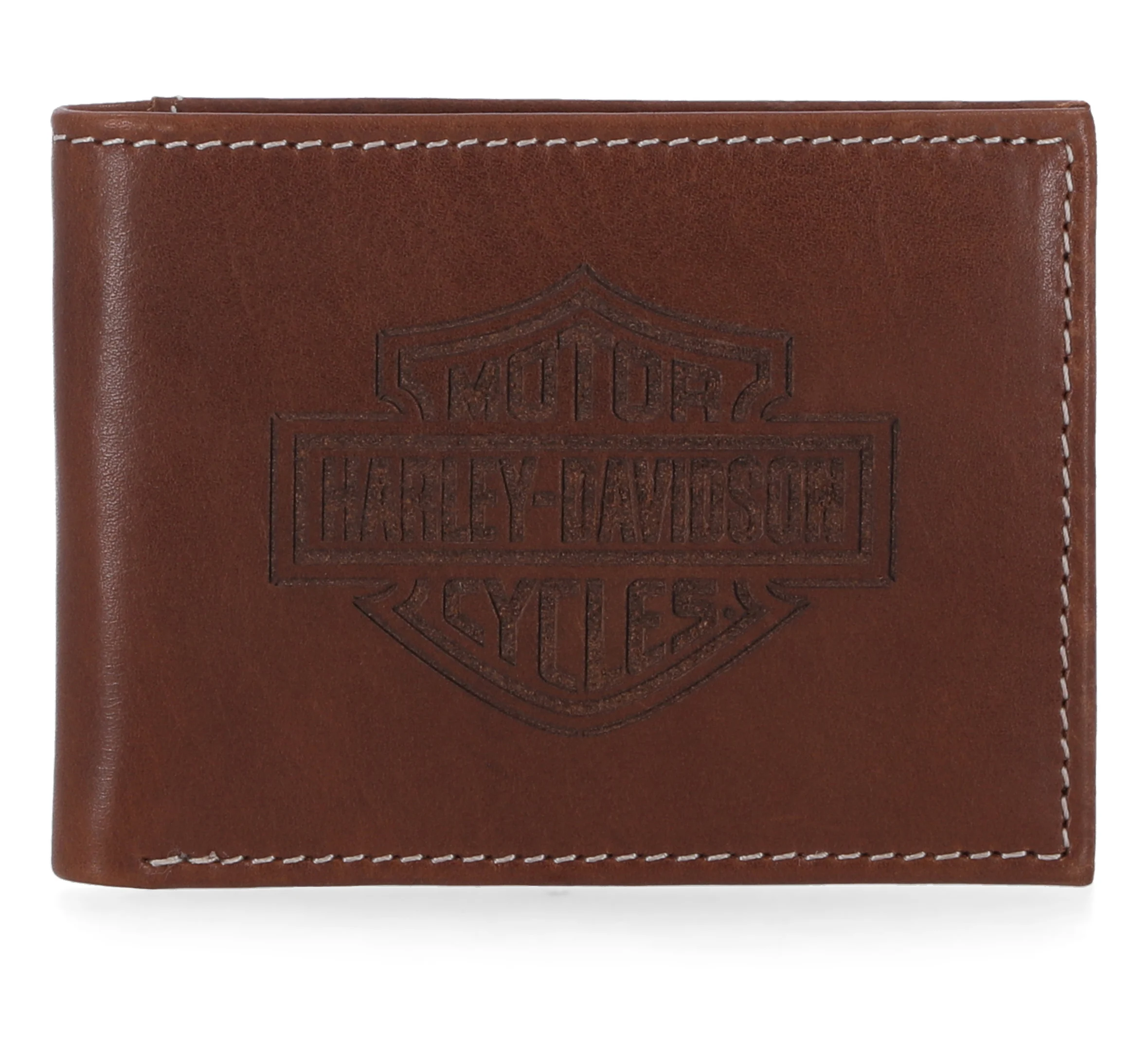 Laser Logo Front Pocket Wallet - Cognac