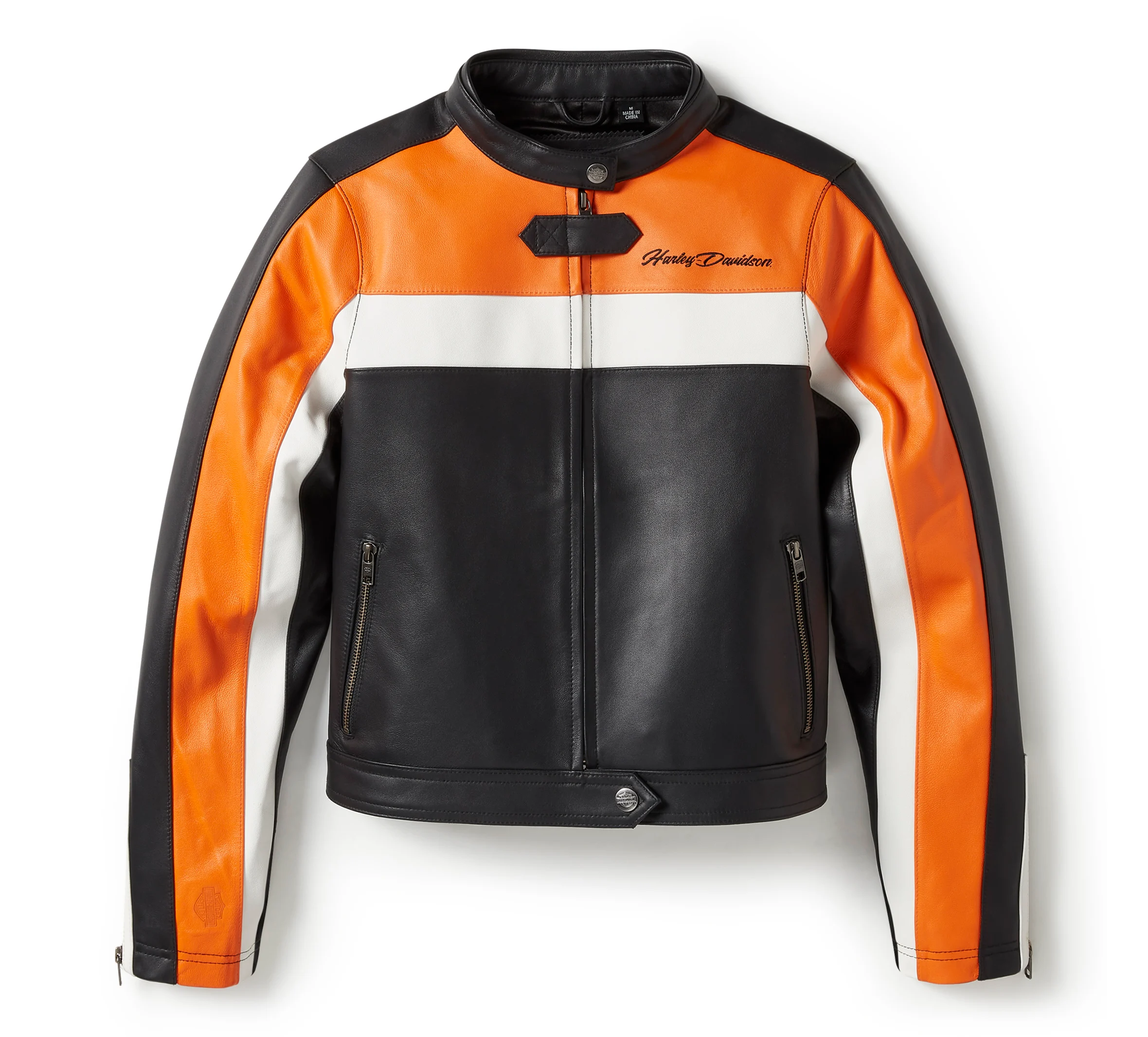 Women's Essential Moto Blocked Leather Jacket