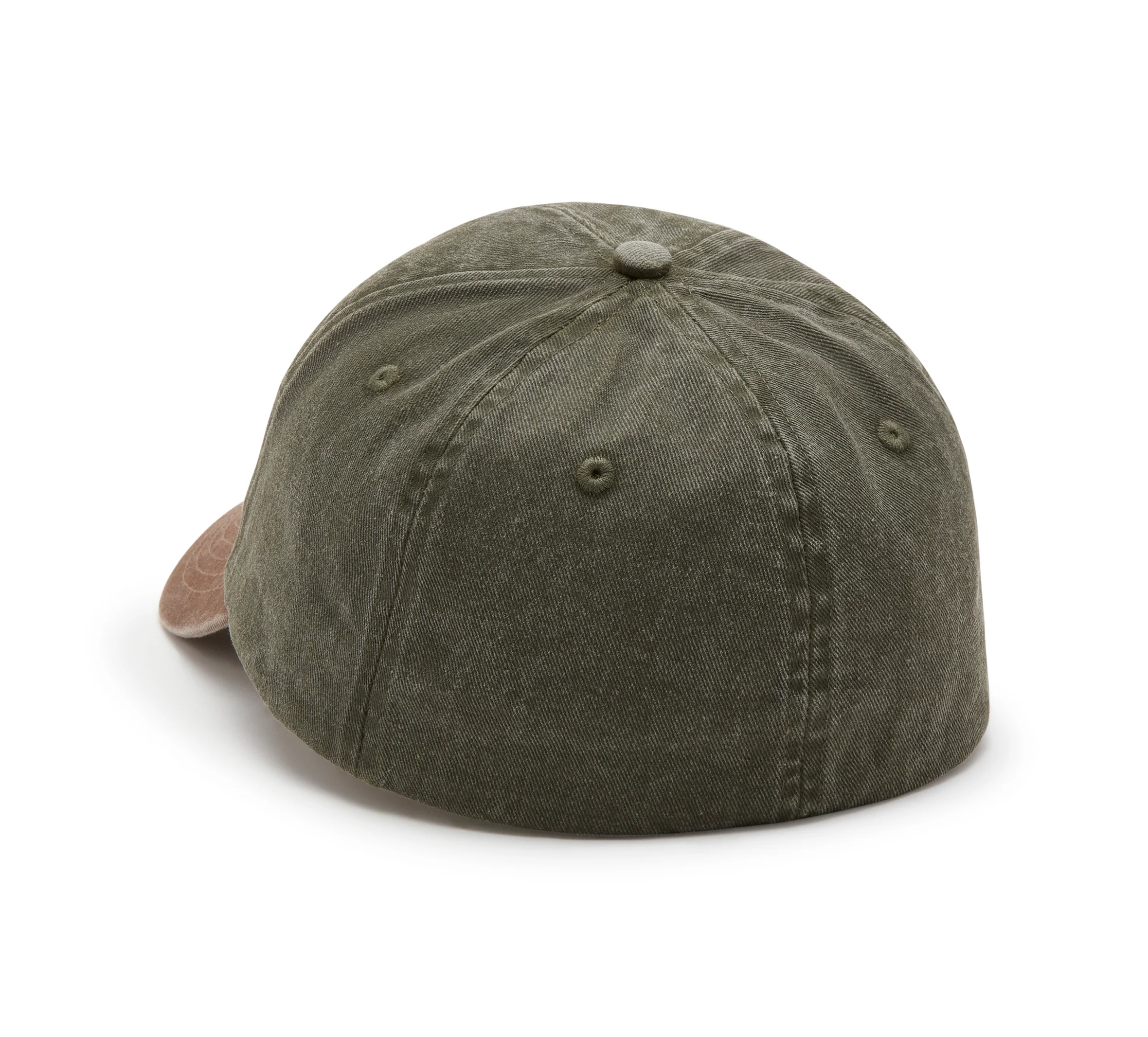 Arched Font Panhead Fitted Baseball Hat - Colorblocked - Grape Leaf &Dark Brown
