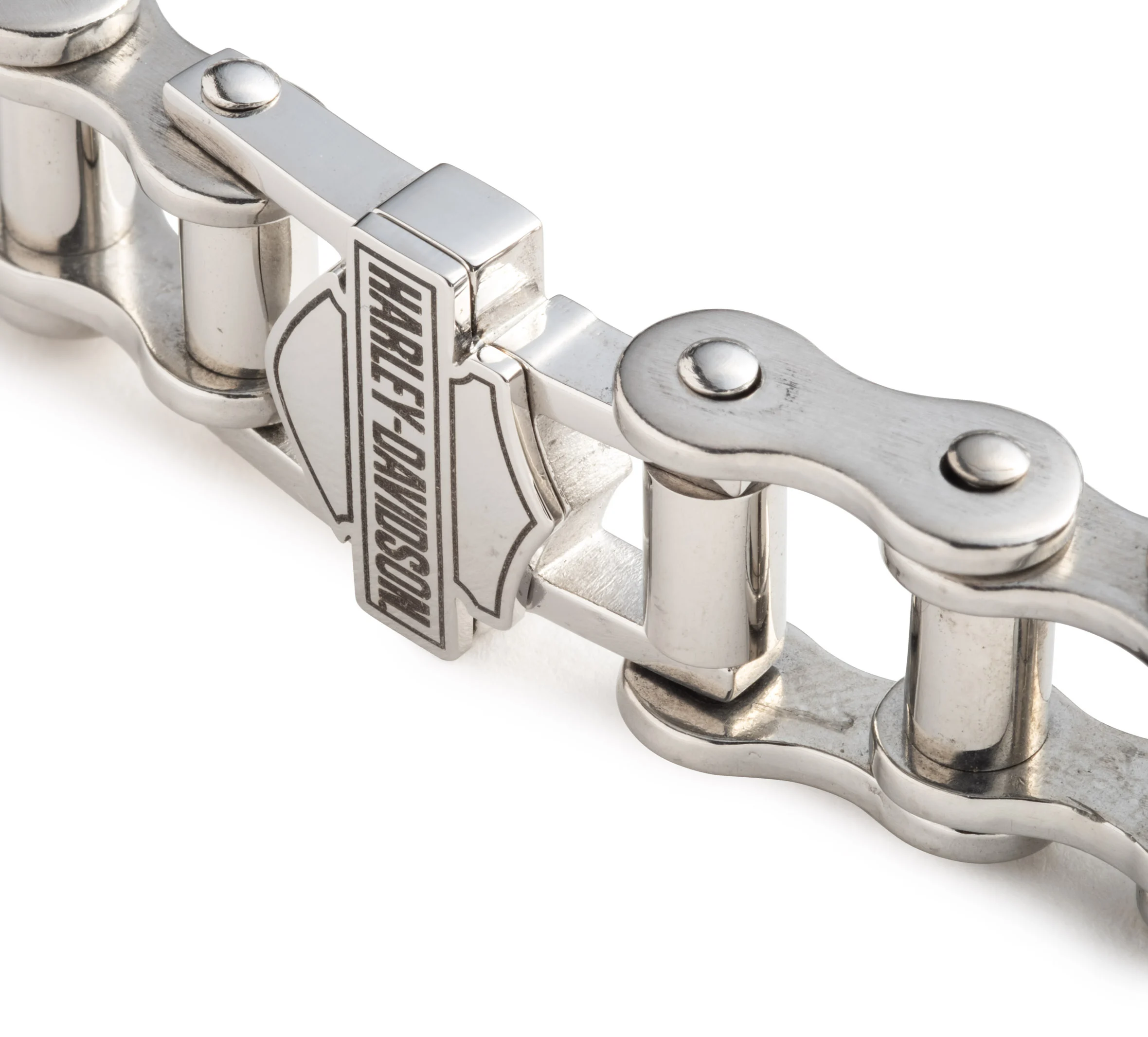 Men's 9" Bar & Shield Bike Chain Bracelet