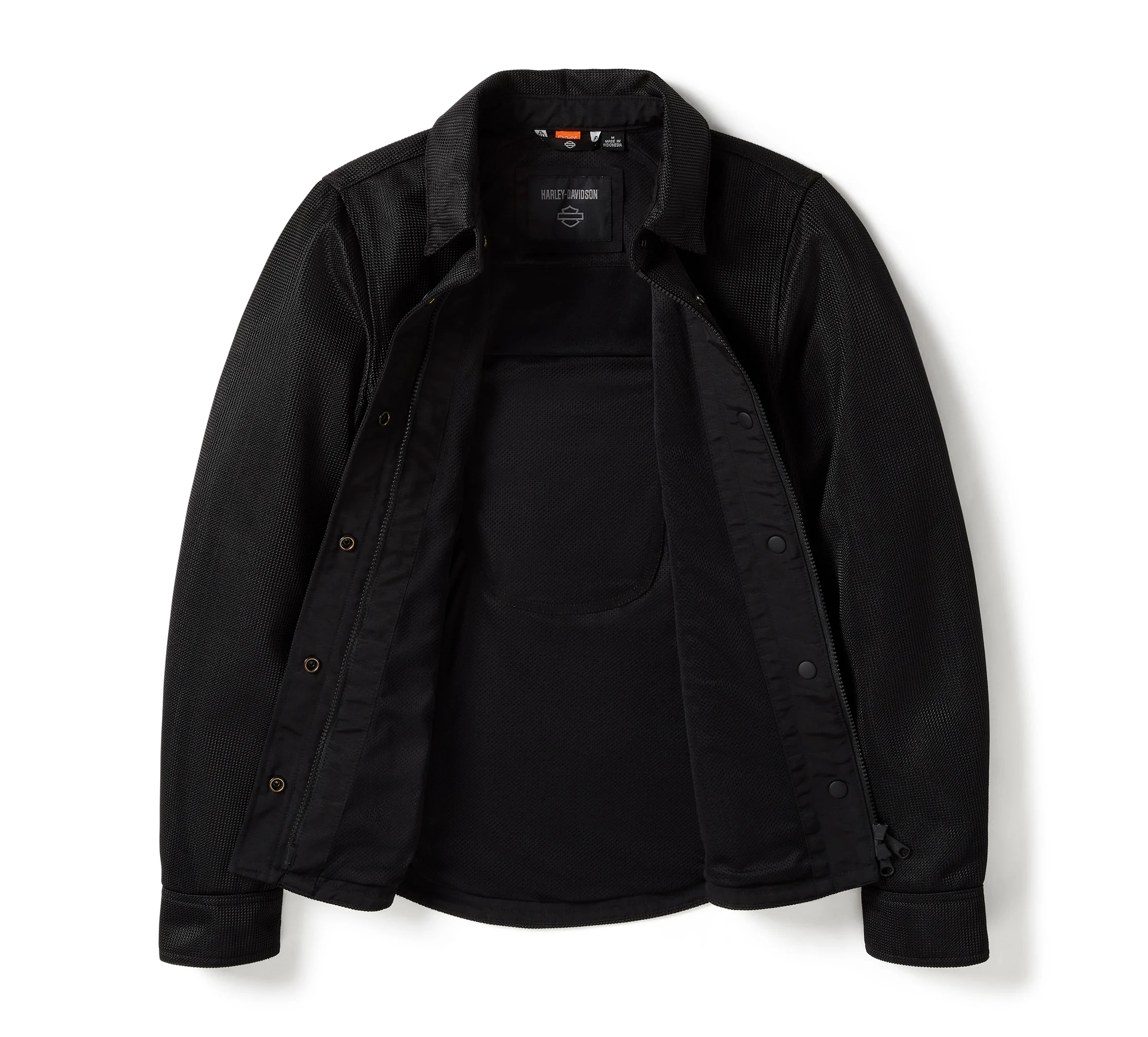 Willie G Skull Graphic Operative Mesh Riding Shirt Jacket