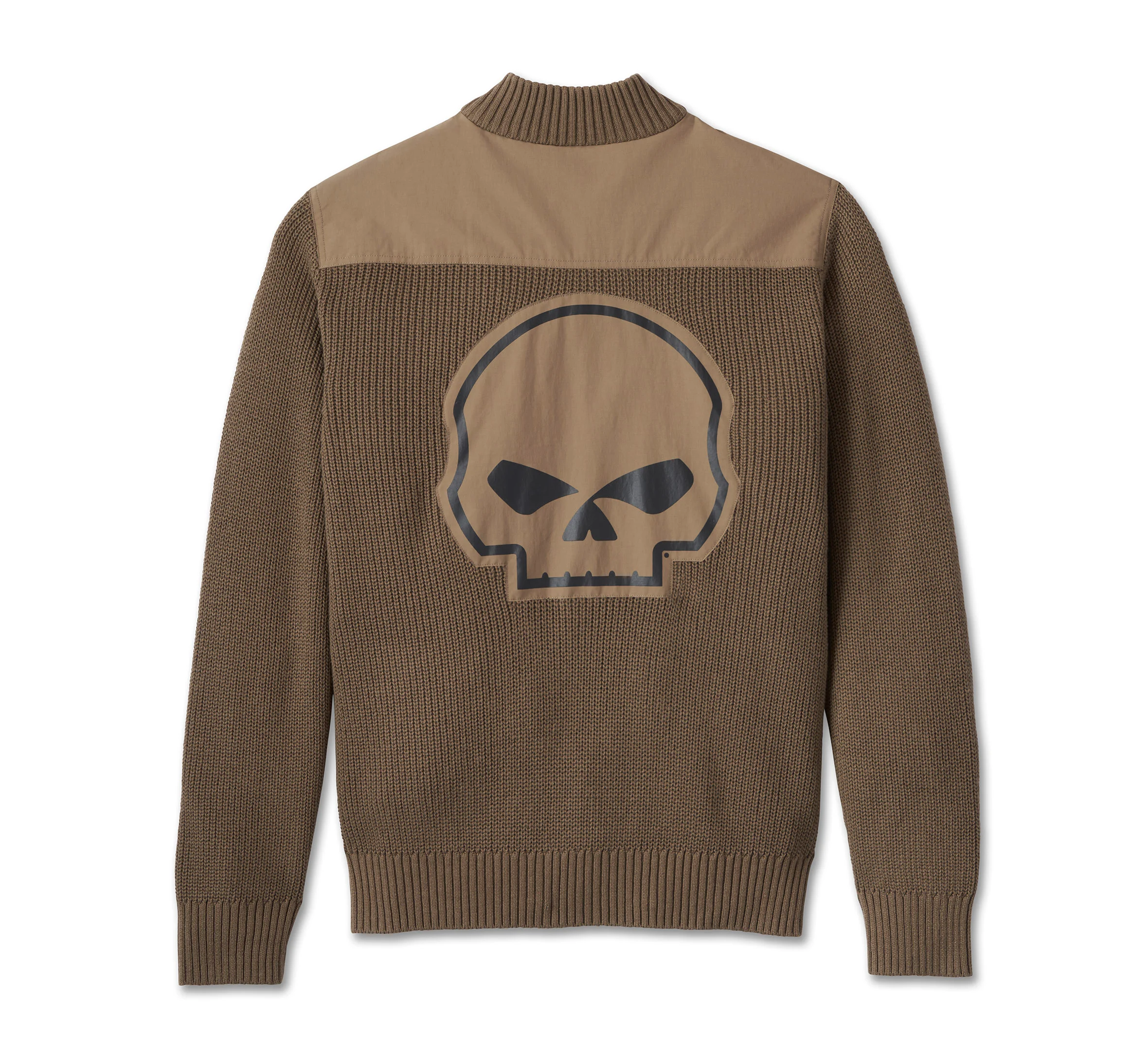 Men's Willie G Skull Sweater - Stone Gray