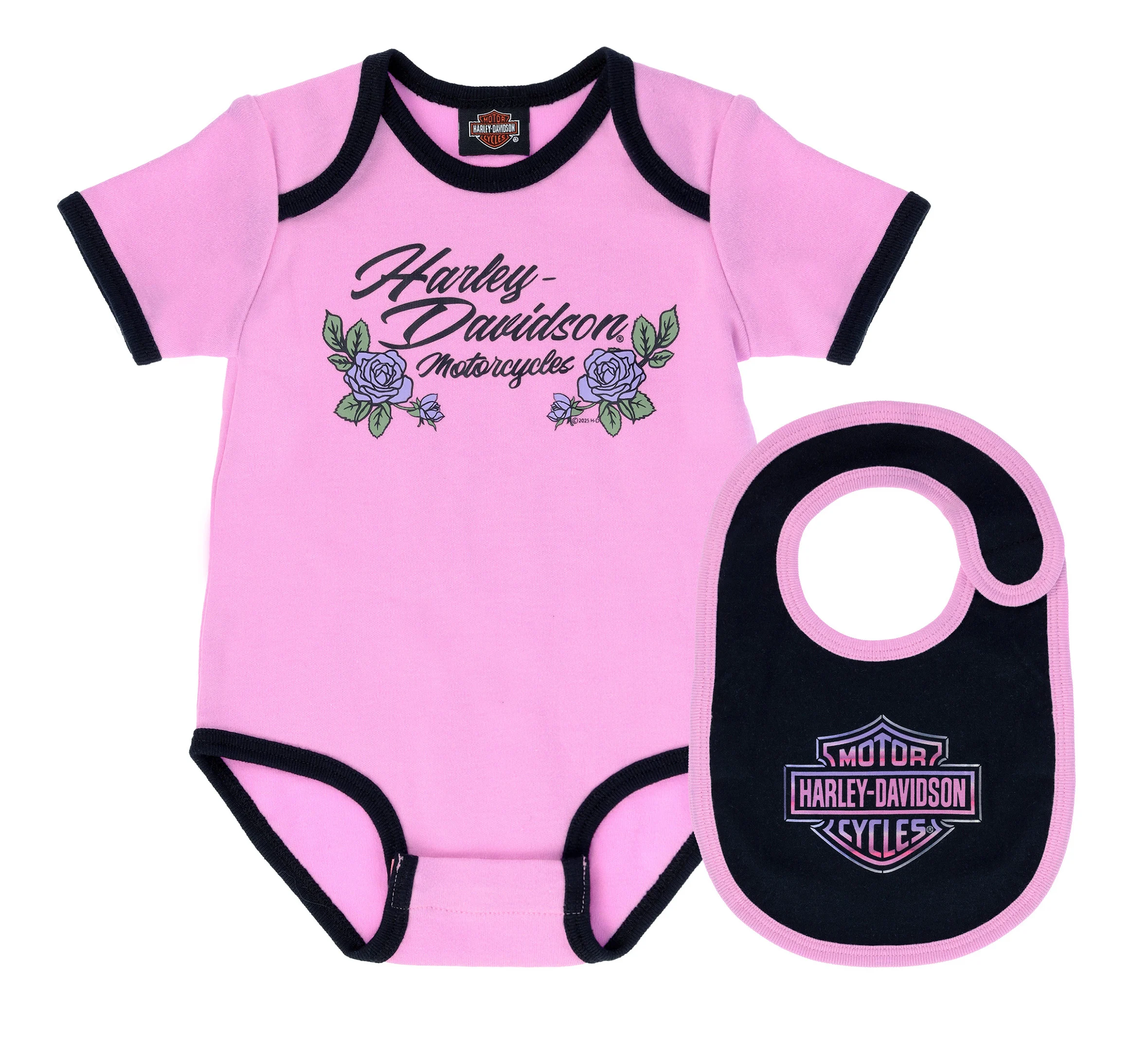 Infant Girls Rib Bodysuit & Bib Set