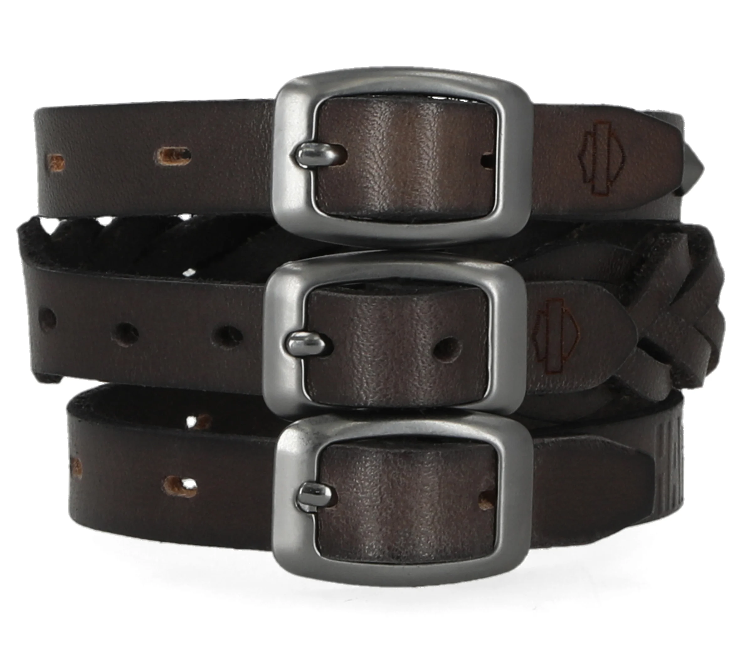 Traditional 3 Leather Cuff Set