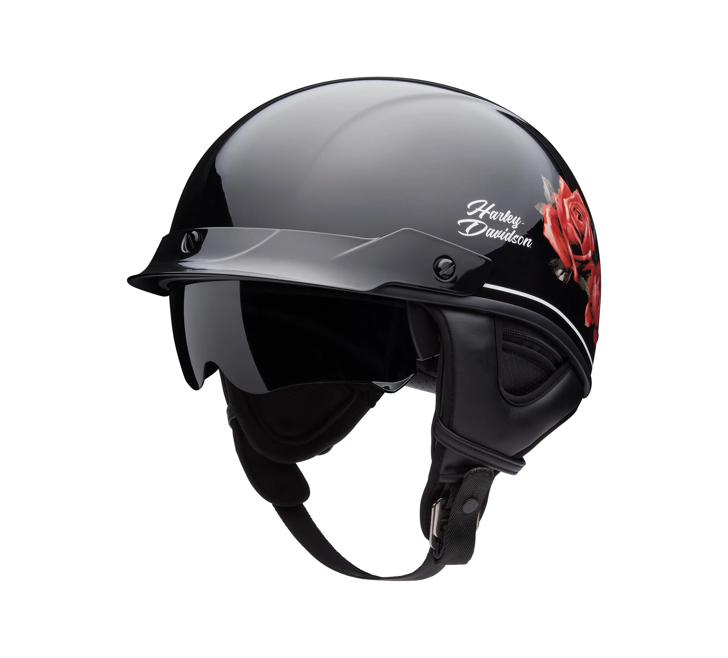 H-D Busby Ultra-Light Sun Shield J03 1/2 Helmet - Gloss - Harley Black