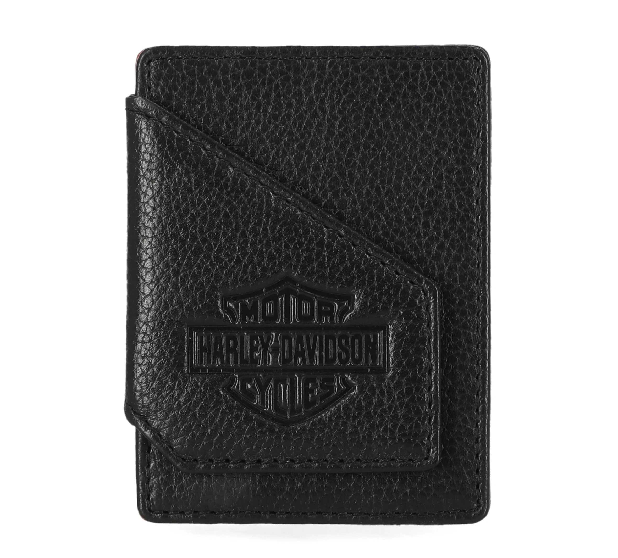 Mens Bar & Shield Core Pebble Card Case Wallet