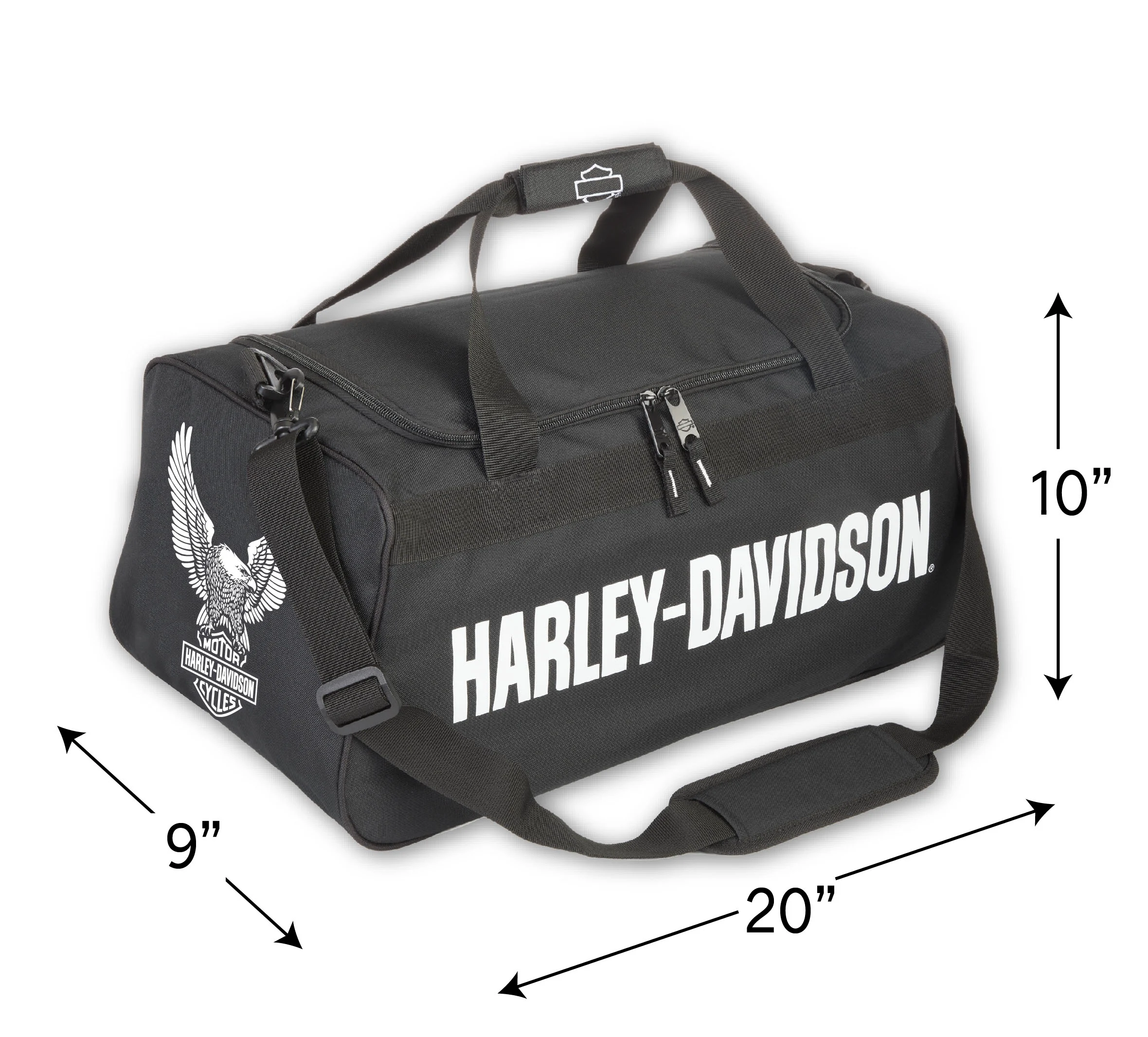 Eagle Logo Duffel in Black/White