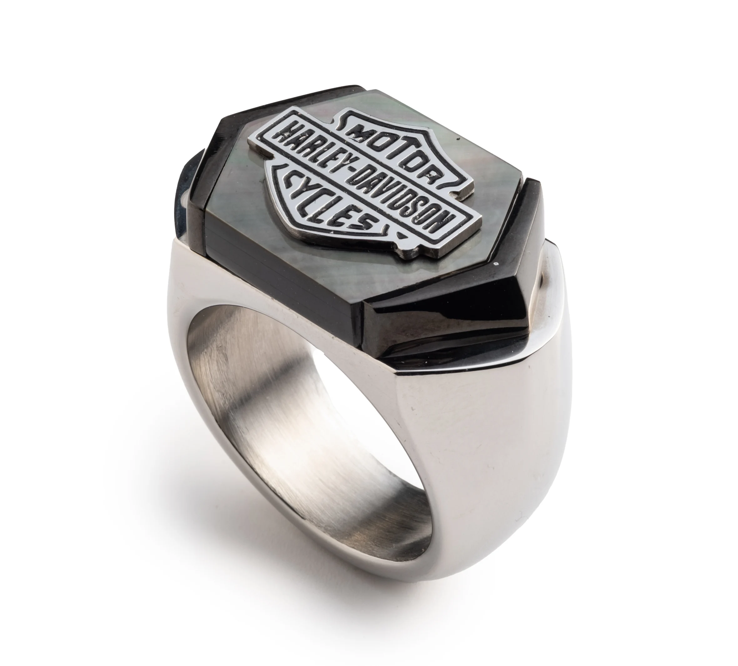 Men's Bar & Shield Large Logo Ring