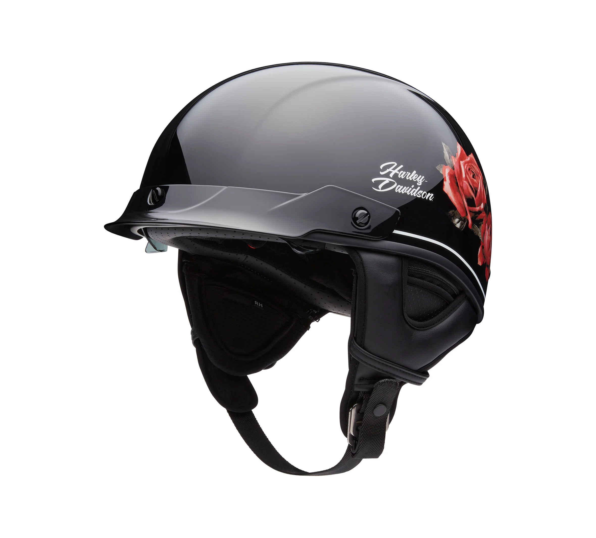 H-D Busby Ultra-Light Sun Shield J03 1/2 Helmet - Gloss - Harley Black