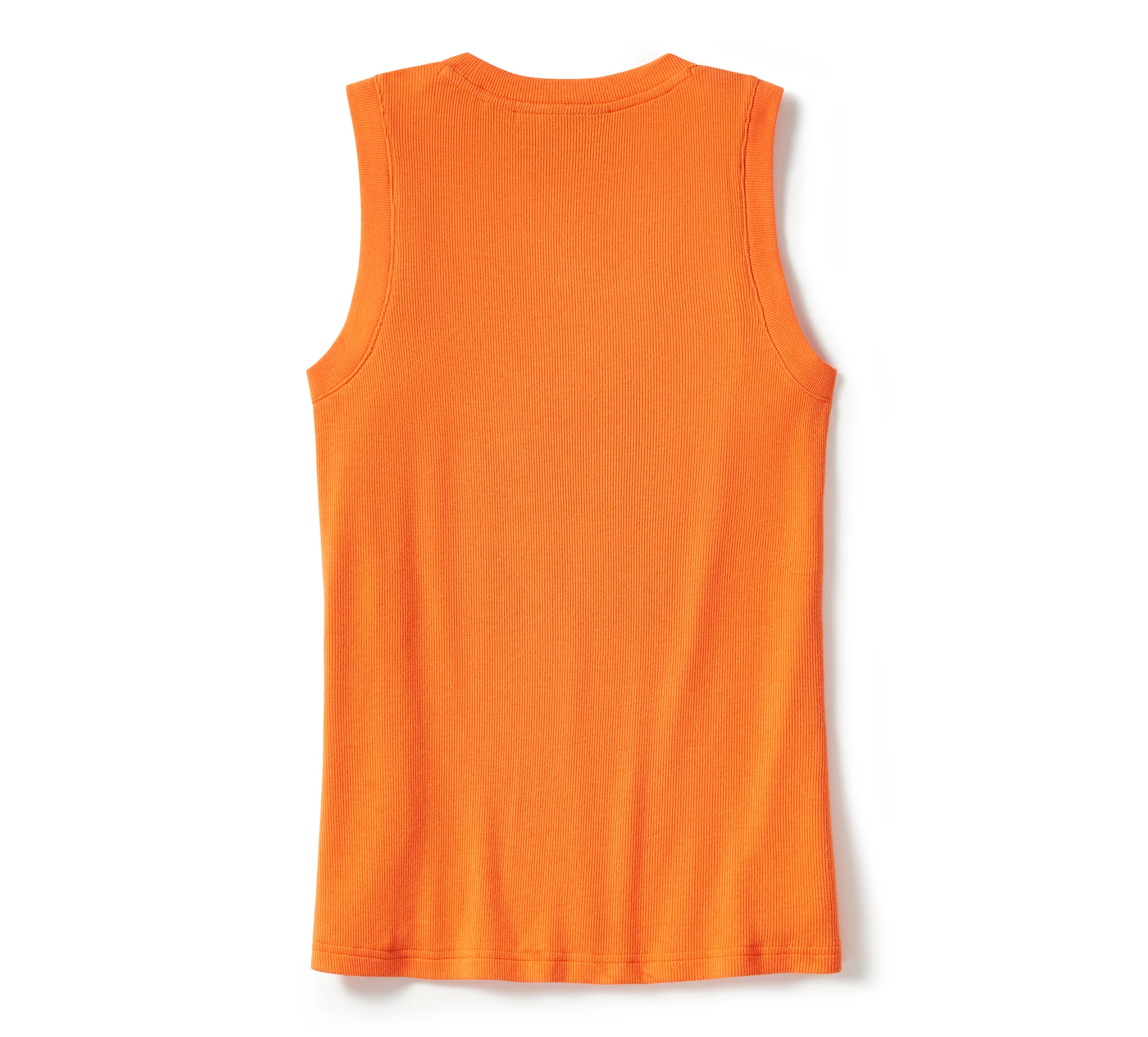 Essential Arched Font Ribbed Tank - Harley Orange